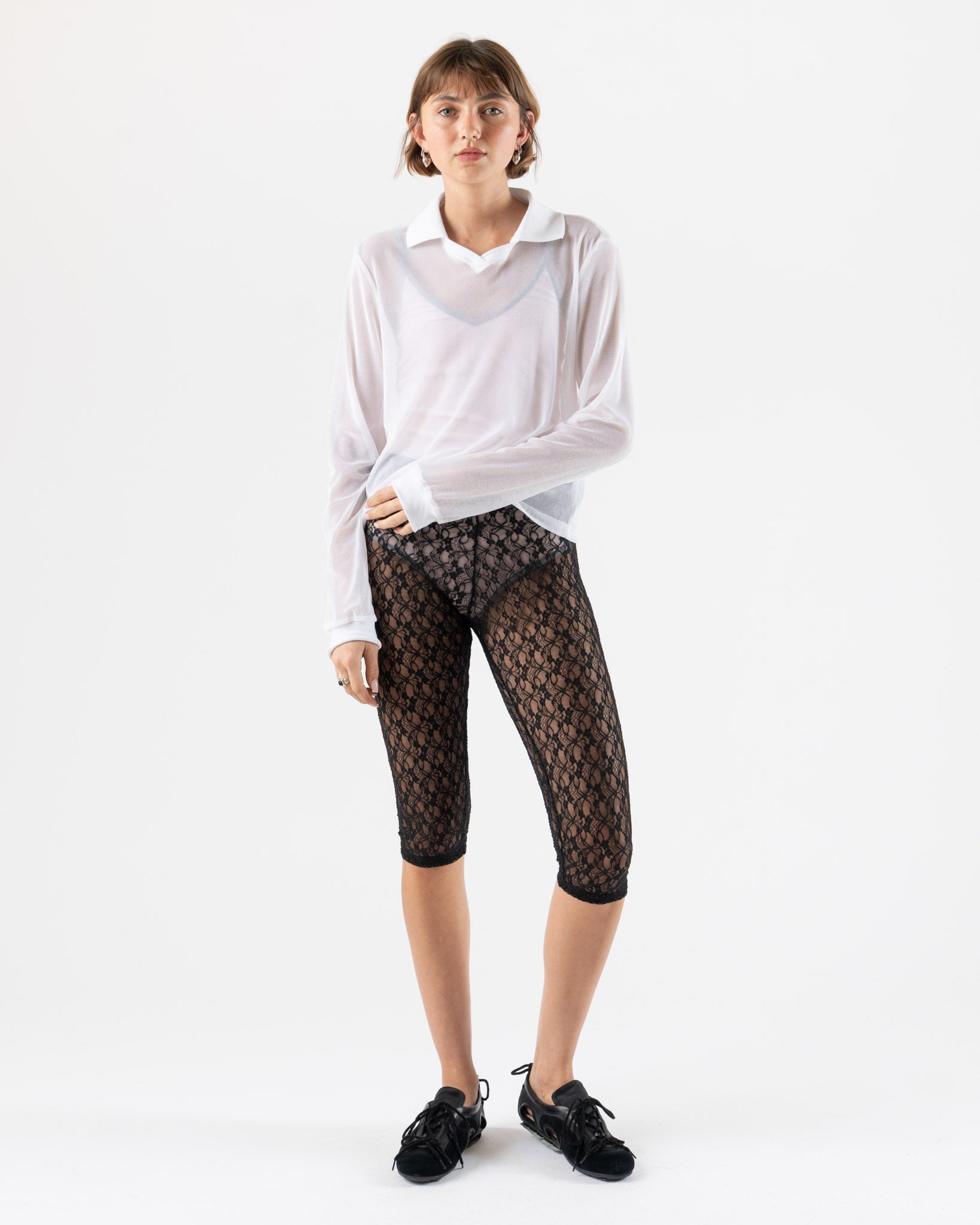 Simone Wild Mesh Velvet Trikot in White
