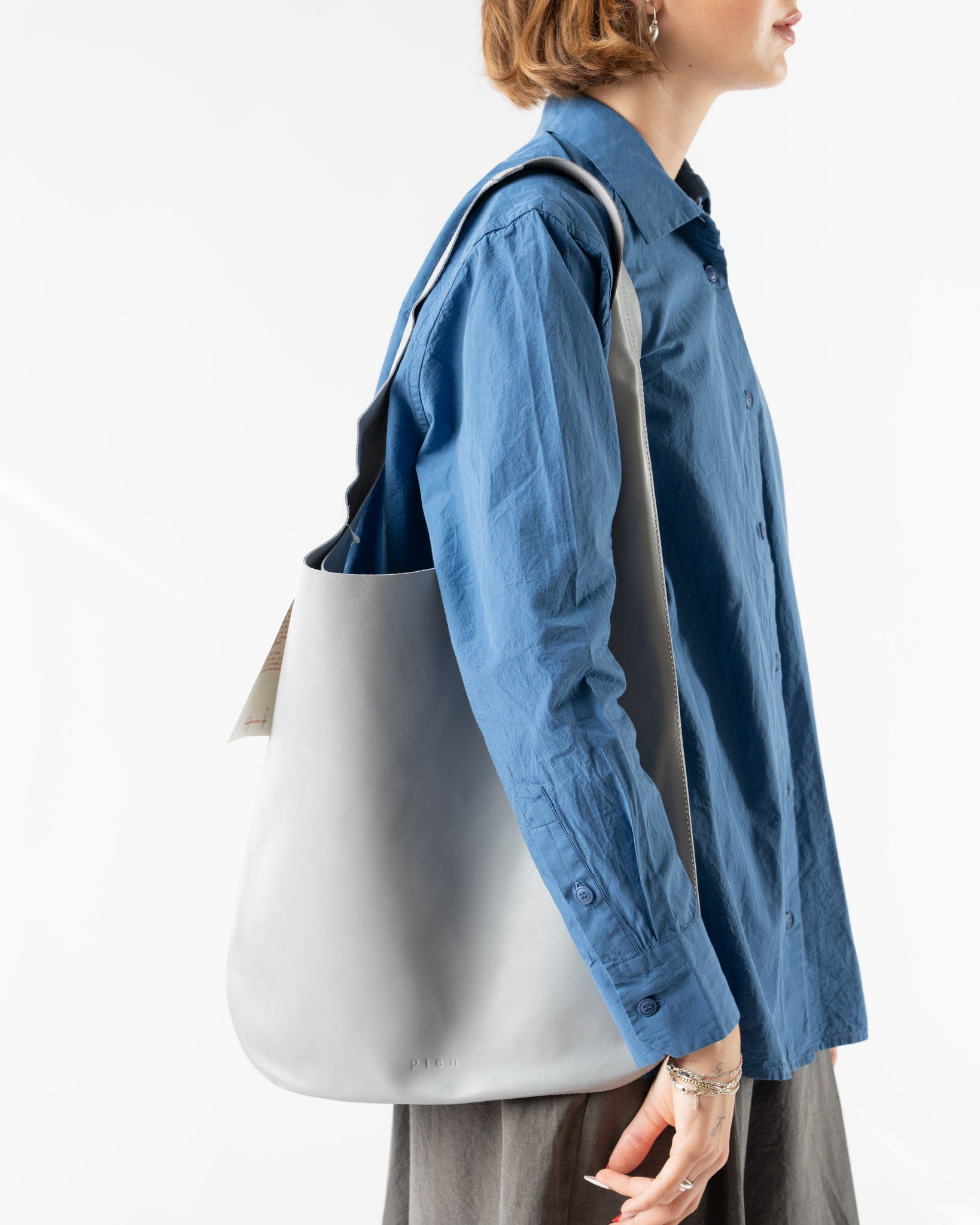 Pien Mineral Leather Shoulder Tote