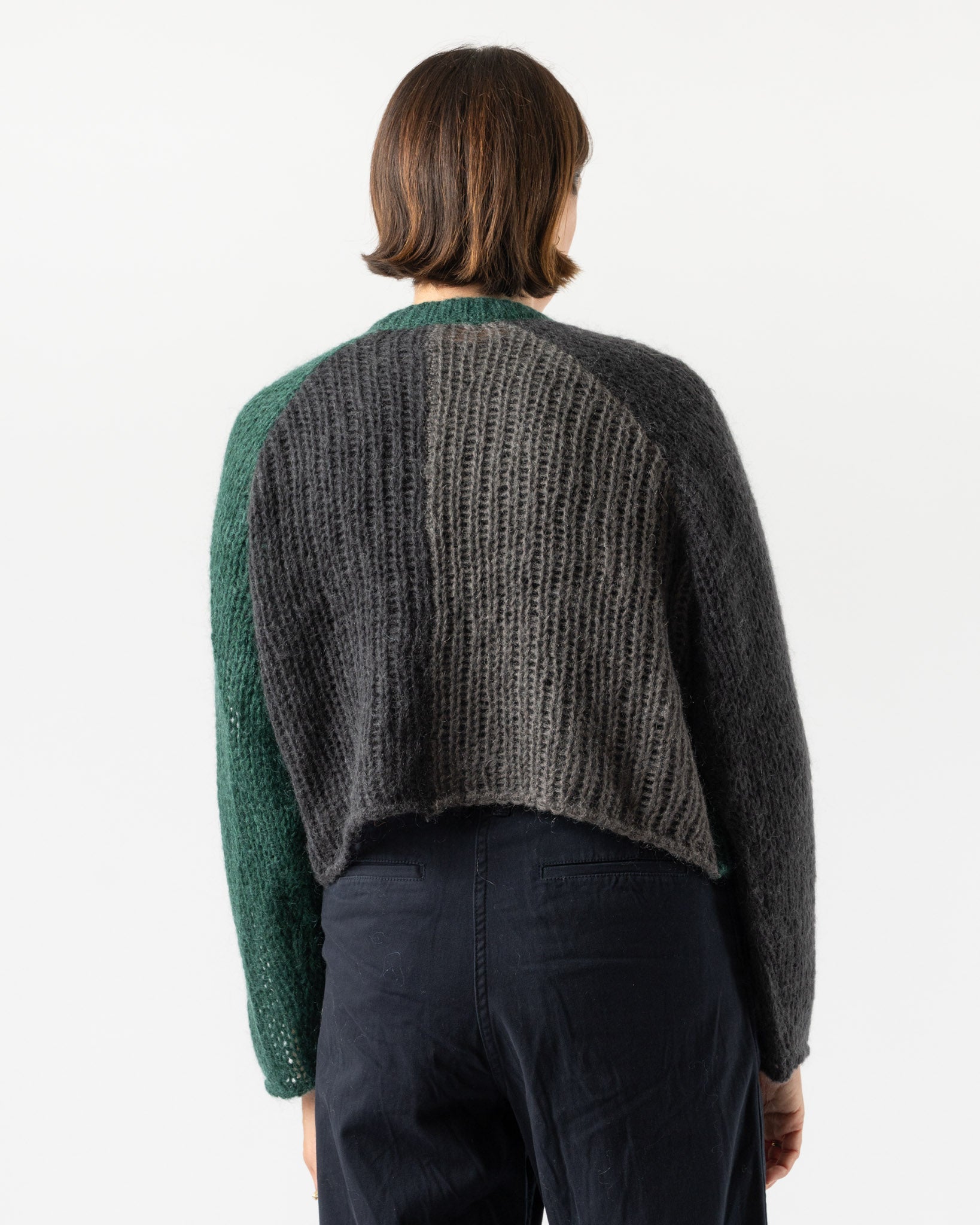 Beams Boy Mohair Crazy Cardigan in Charcoal