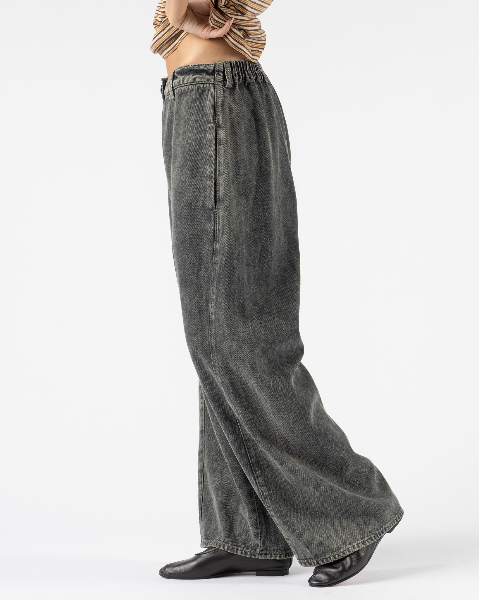 Cordera Washed Denim Straight Pants