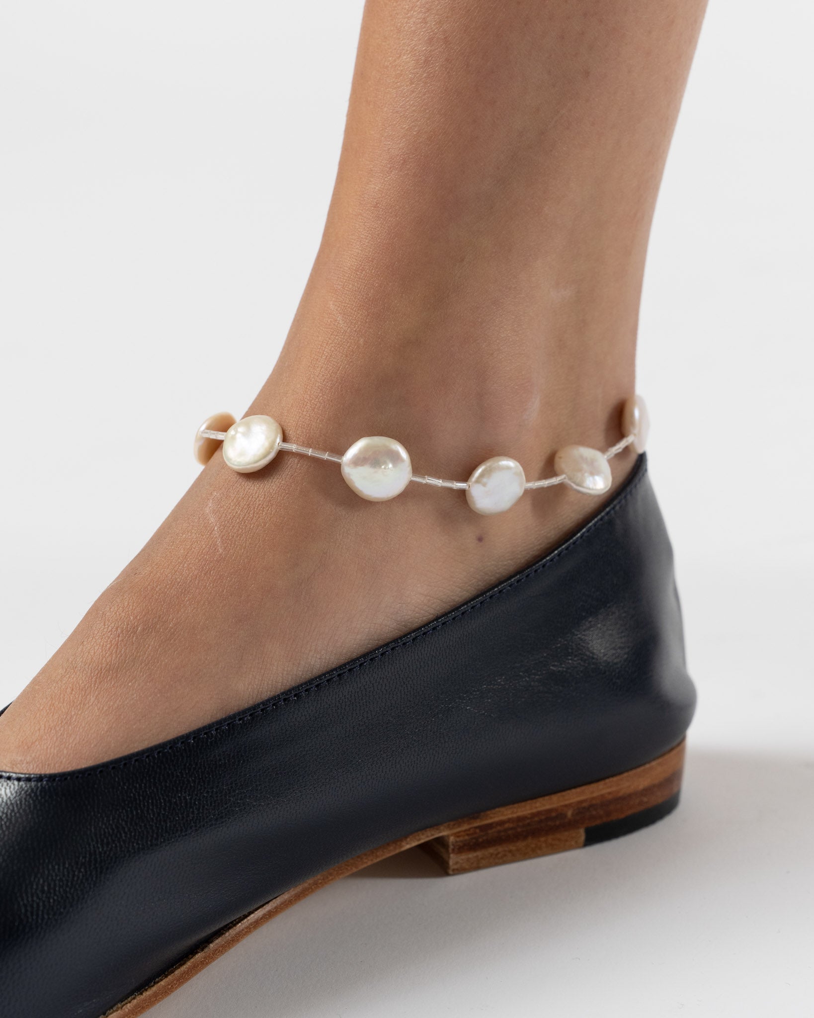 OSIF Coin Pearl and Bead Anklet