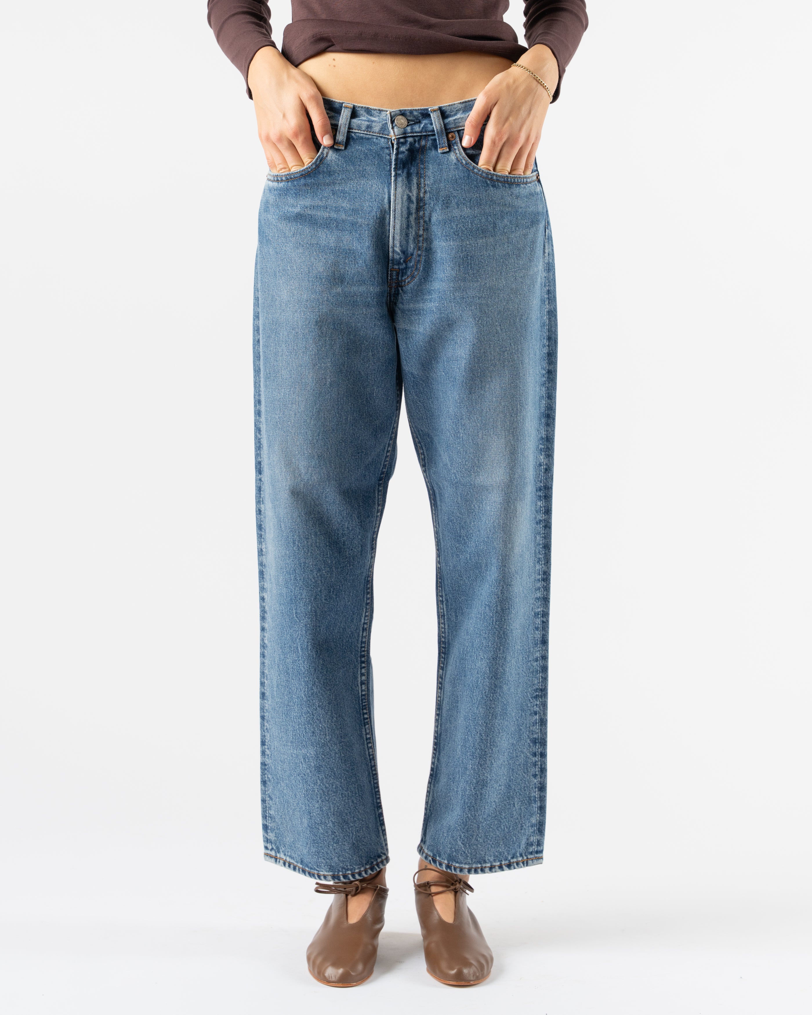 orSlow 101 Dad's Fit Denim Pants in Denim Used Curated at Jake and