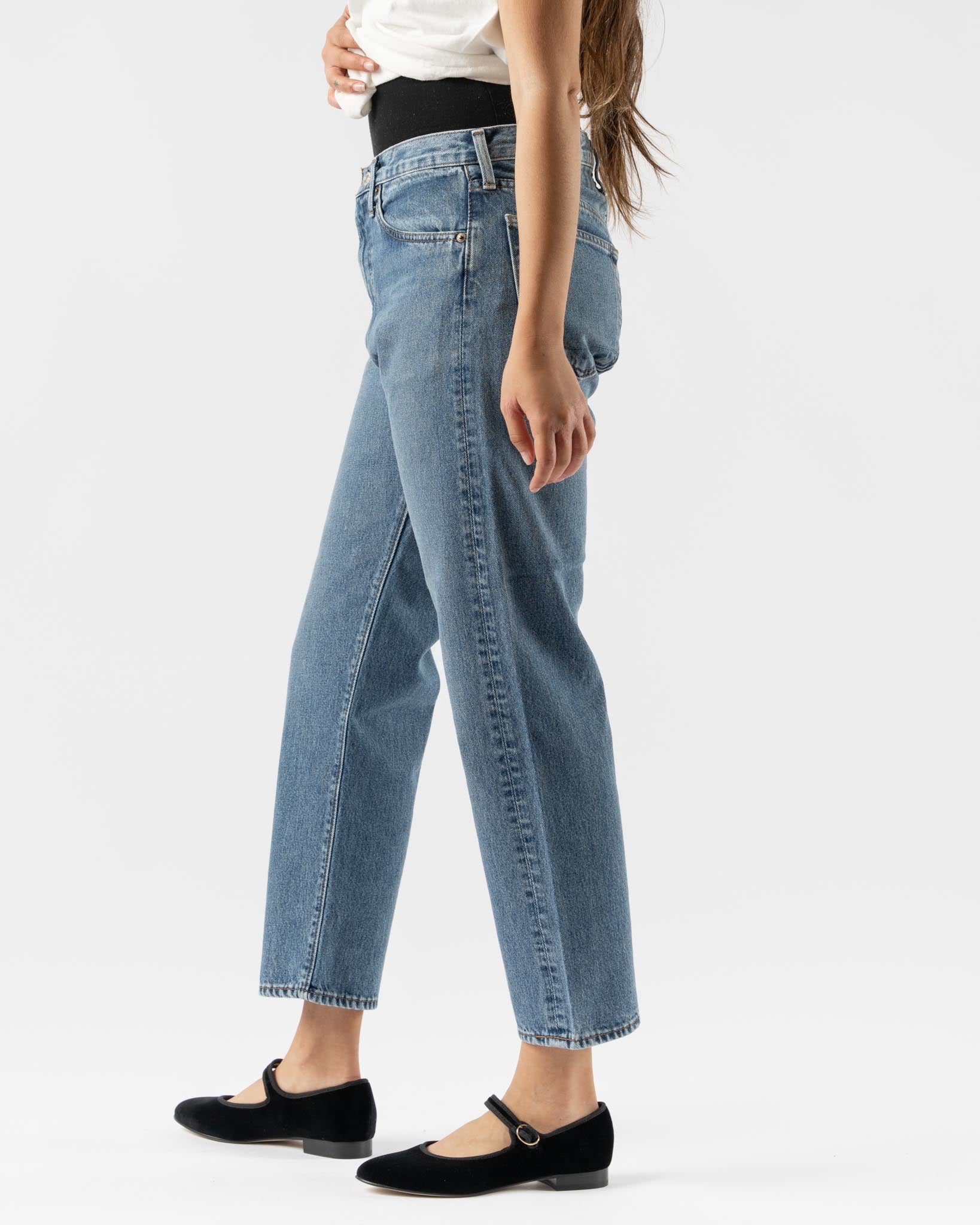 orSlow Short Length 105 90's Denim in Mid Used Wash