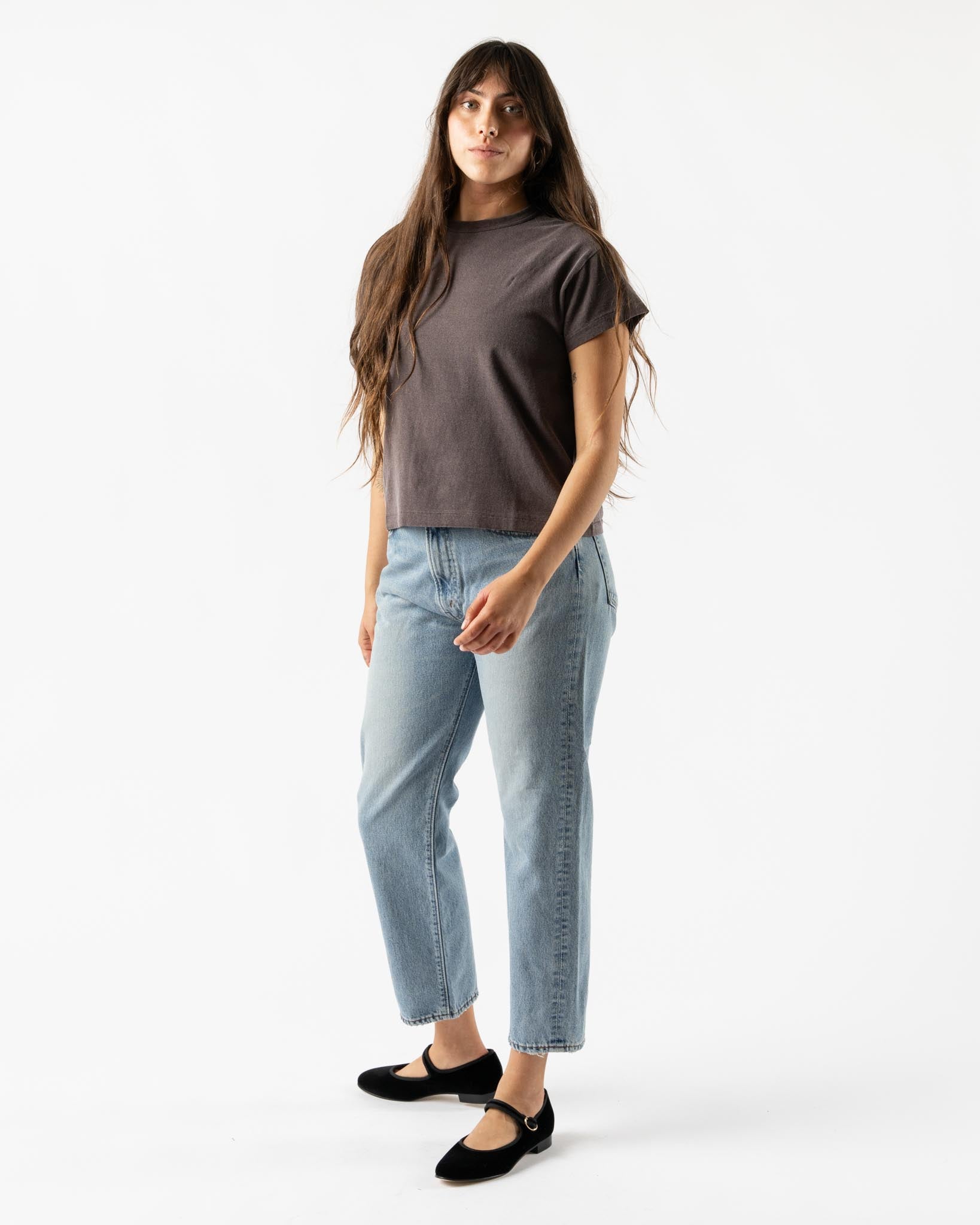 orSlow Short Length 105 90's Denim in Sky Blue