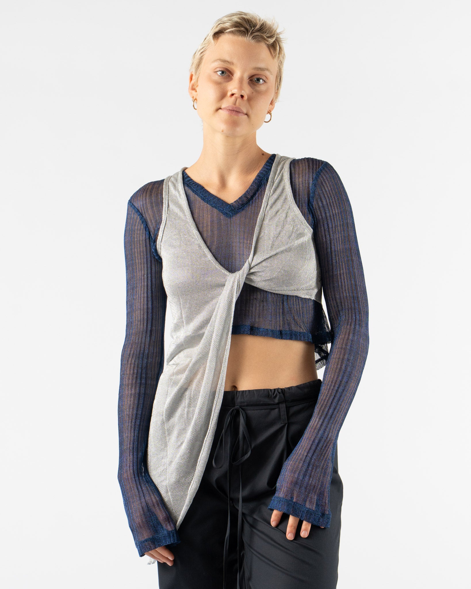 PRISCAVera Reversible Twist Top in Silver