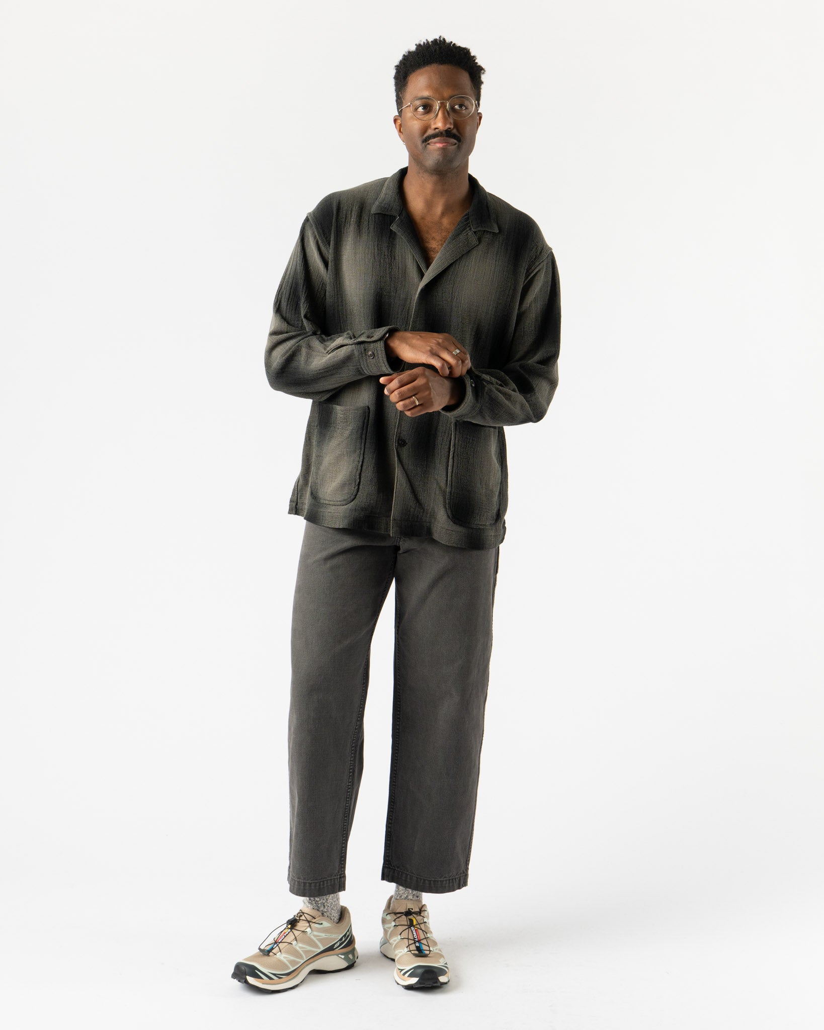 Pilgrim Surf + Supply Crosby Shirt Jacket in Ebony