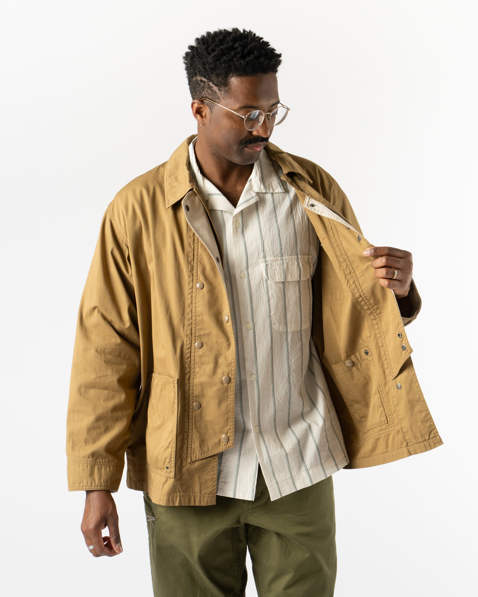 South2 West8×Pilgrim Surf＋Supply jacket Pilgrim Surf + Supply Mendal Jacket in Khaki Curated at Jake