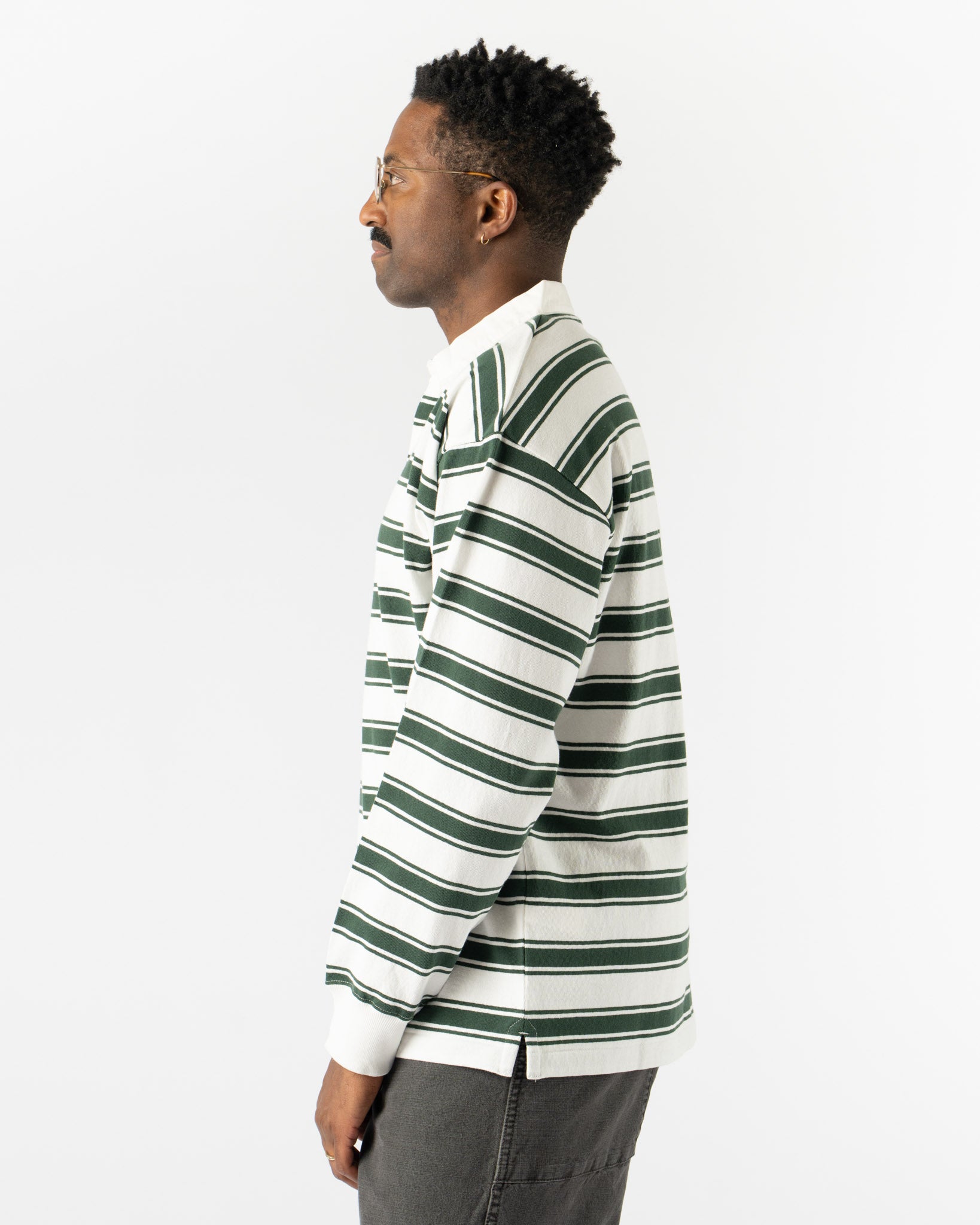Pilgrim Surf + Supply Rocky Rugby Shirt in White Sage