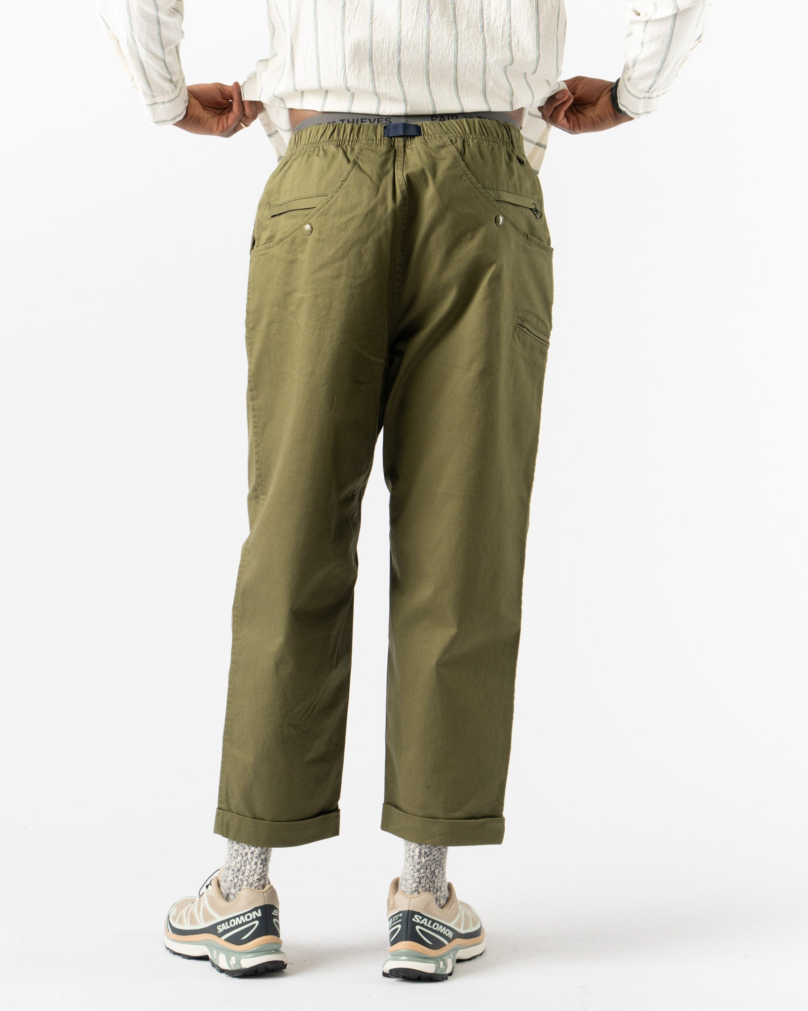 Pilgrim Surf + Supply Salathe Twill Climbing Pant in Olive