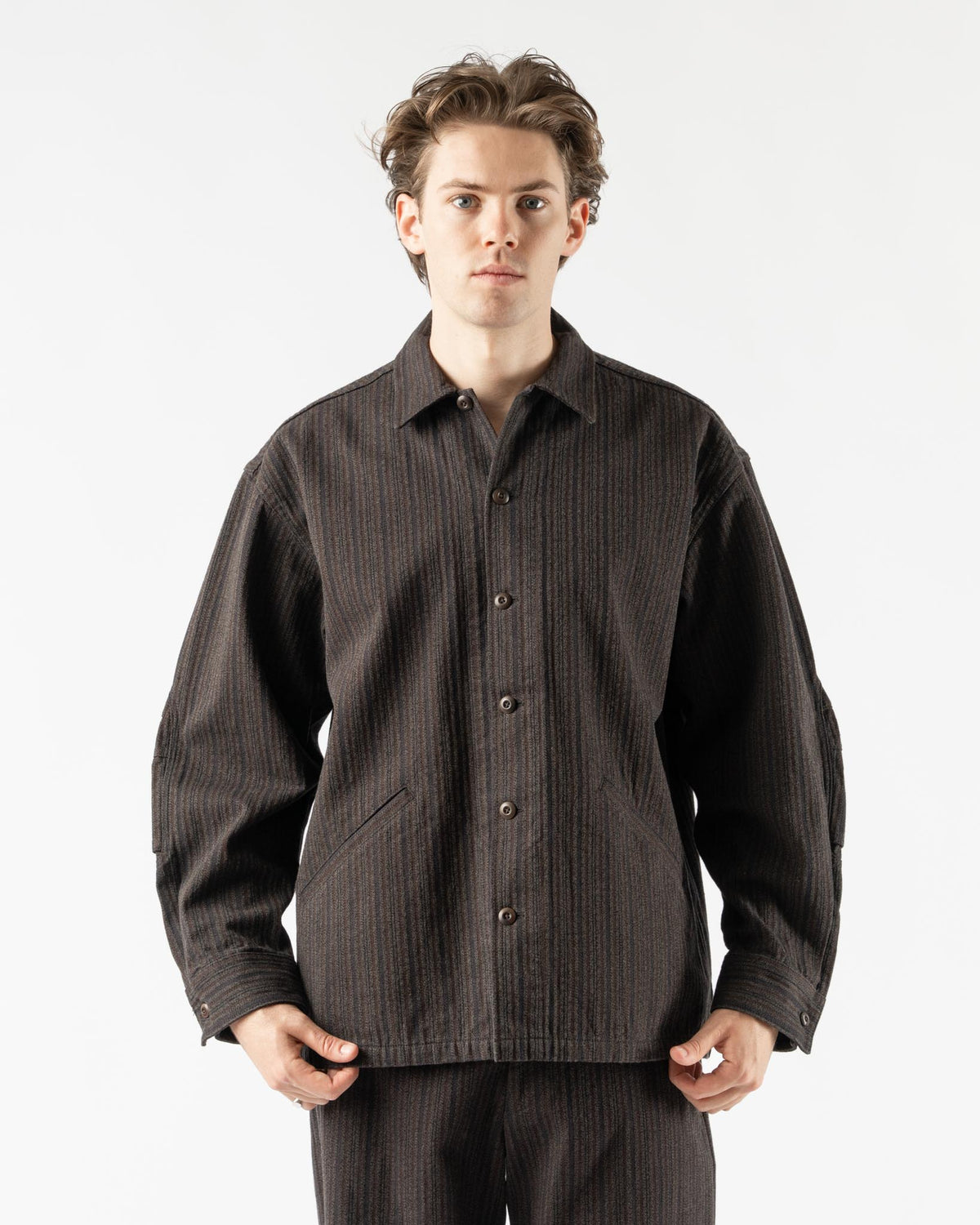 Pilgrim Surf + Supply Leon Coaches Jacket in Stripe Curated at 
