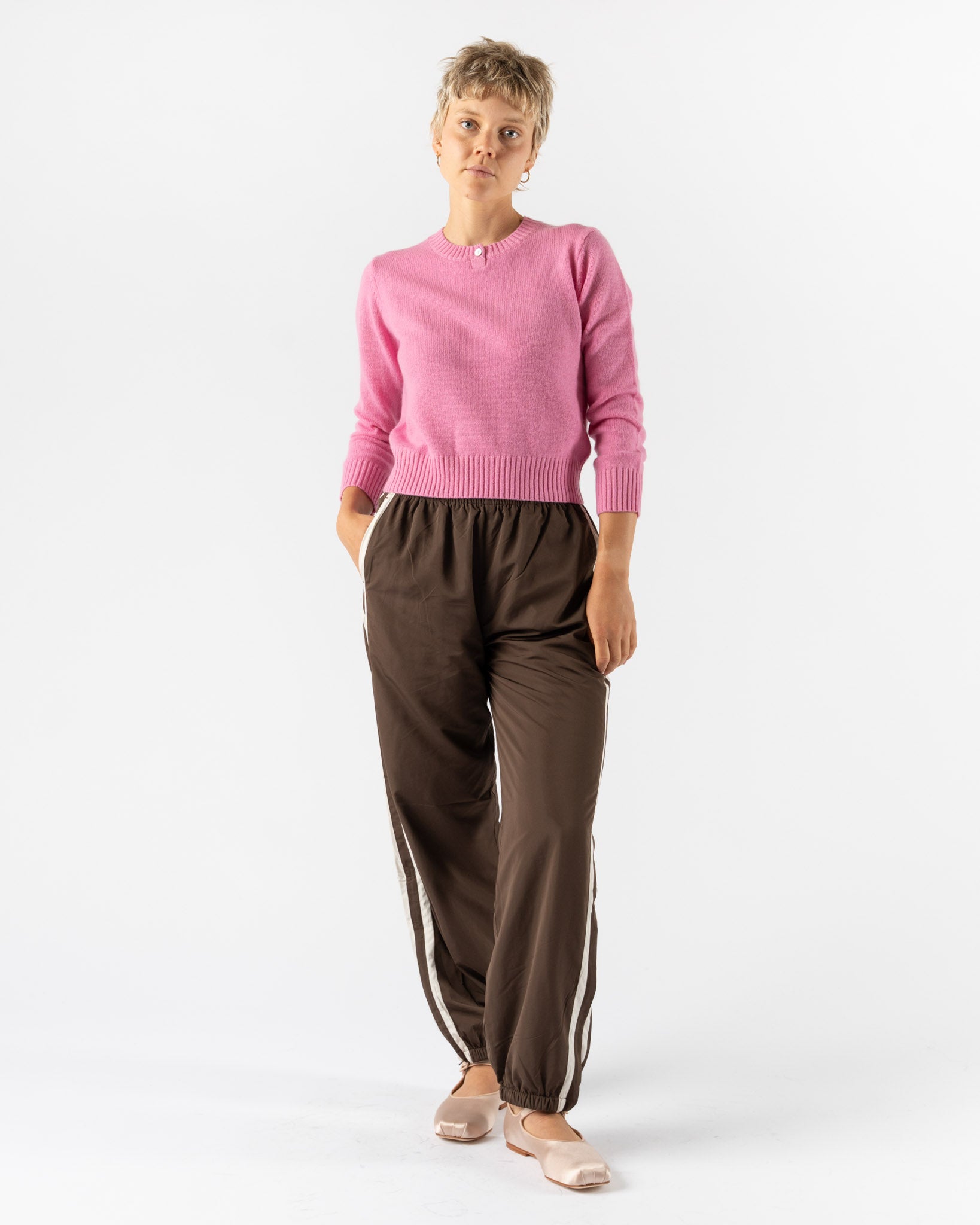 Sandy Liang Pino Cashmere Sweater in Pink