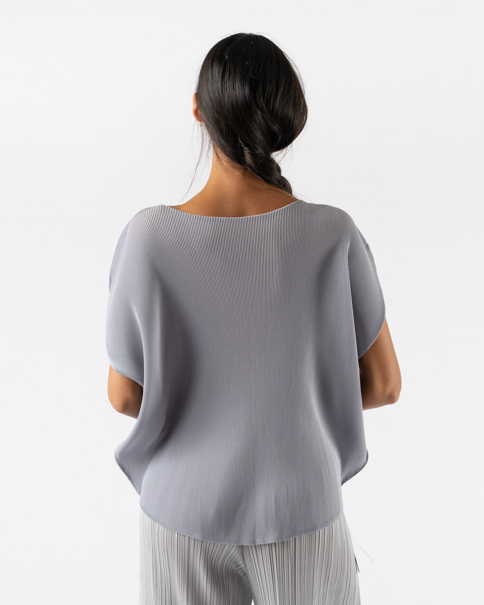 Pleats Please Issey Miyake Mist April Shirt in Cool Gray