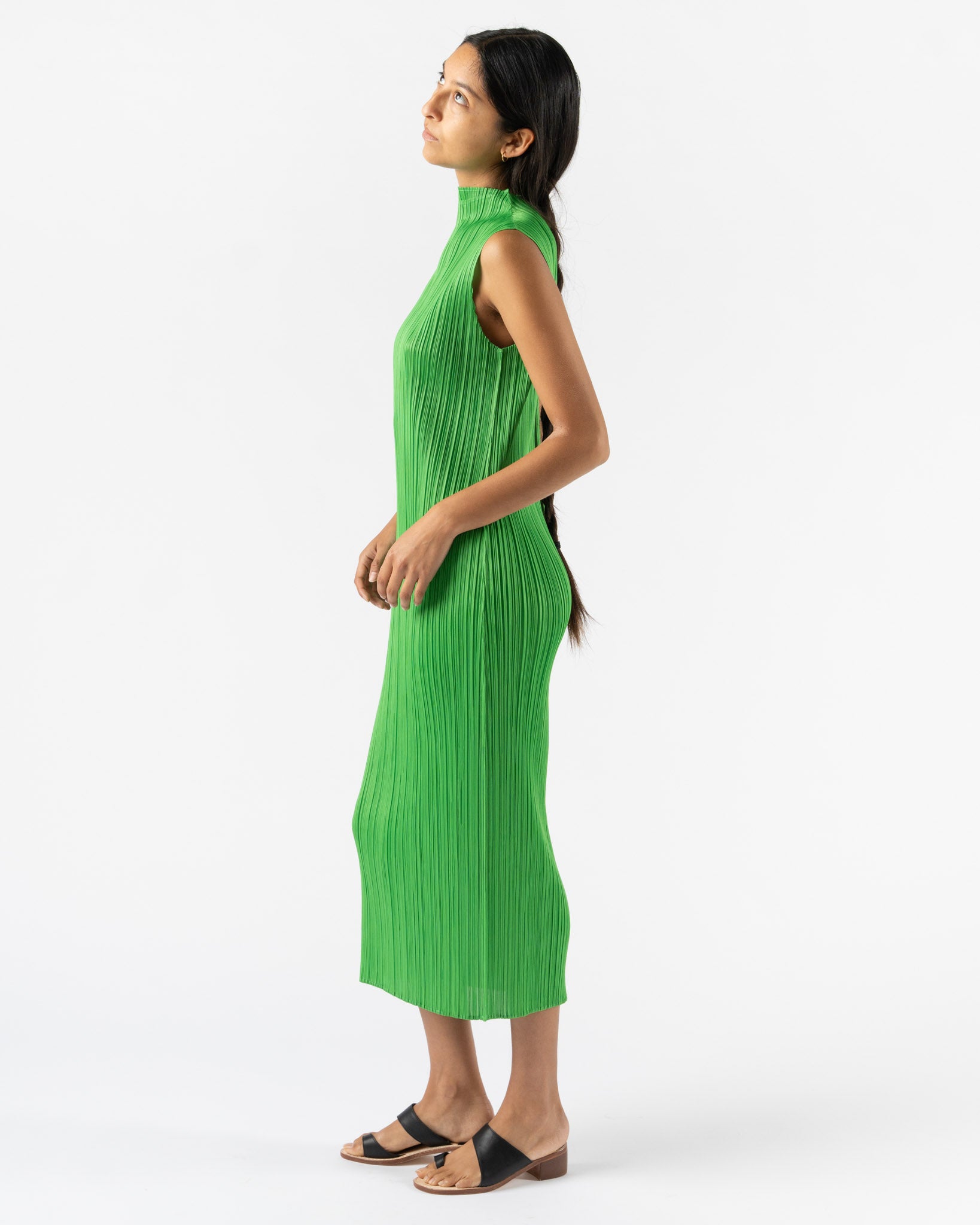 Pleats Please Issey Miyake Monthly Colors April Dress in Green