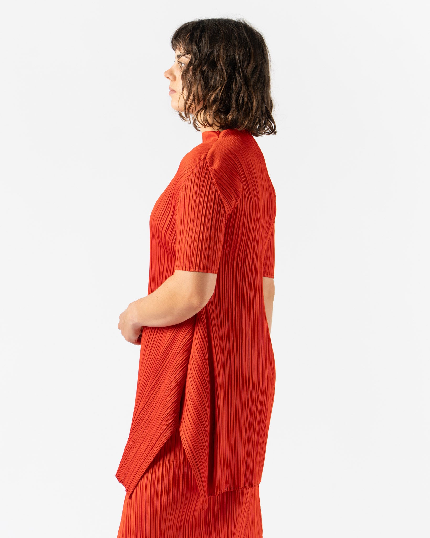 Pleats Please Issey Miyake Monthly Colors July in Bright Red