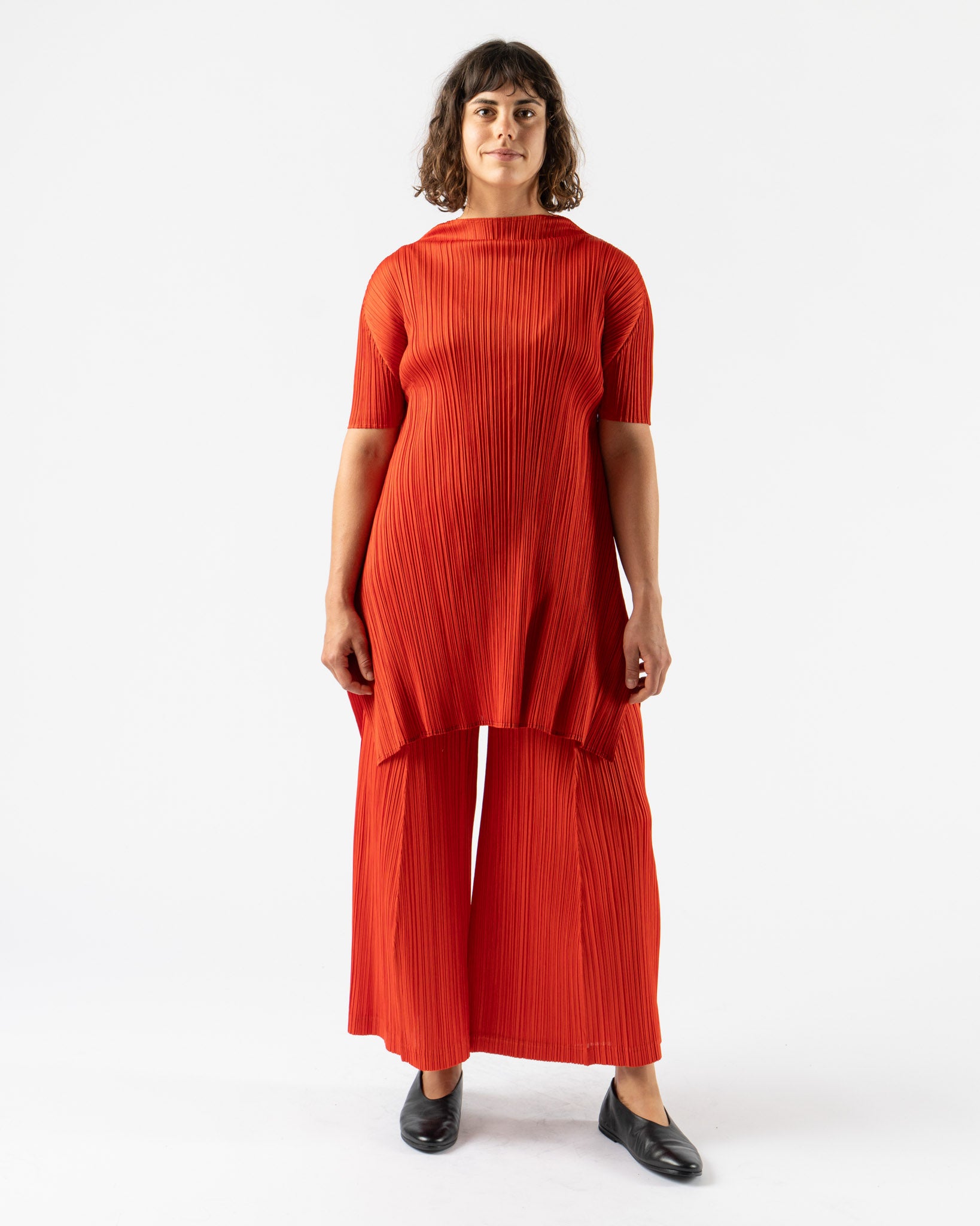 Pleats Please Issey Miyake Monthly Colors July in Bright Red