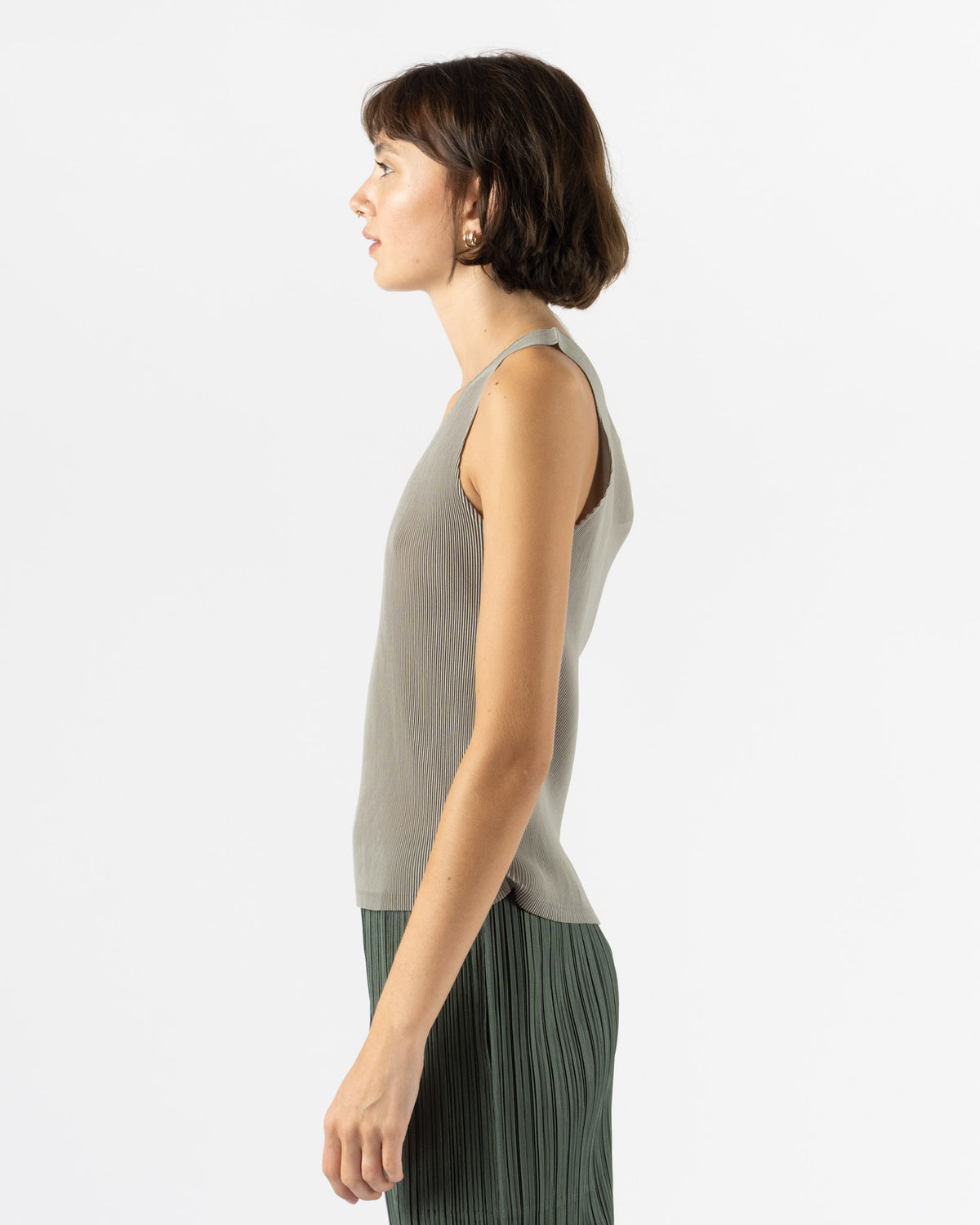 Pleats Please Issey Miyake Mist September Shirt in Sage