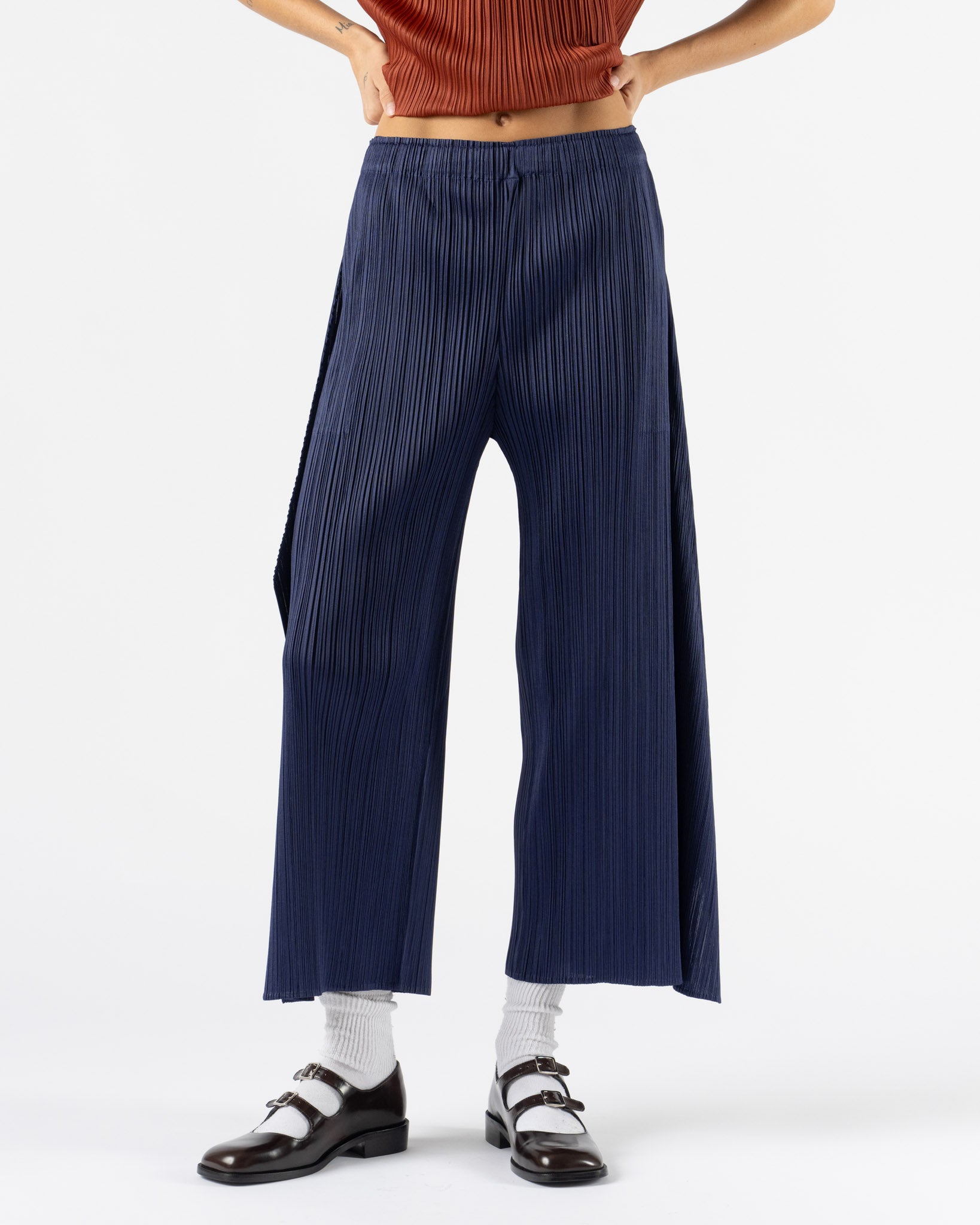 Pleats Please Issey Miyake Monthly Colors September in Navy Blue
