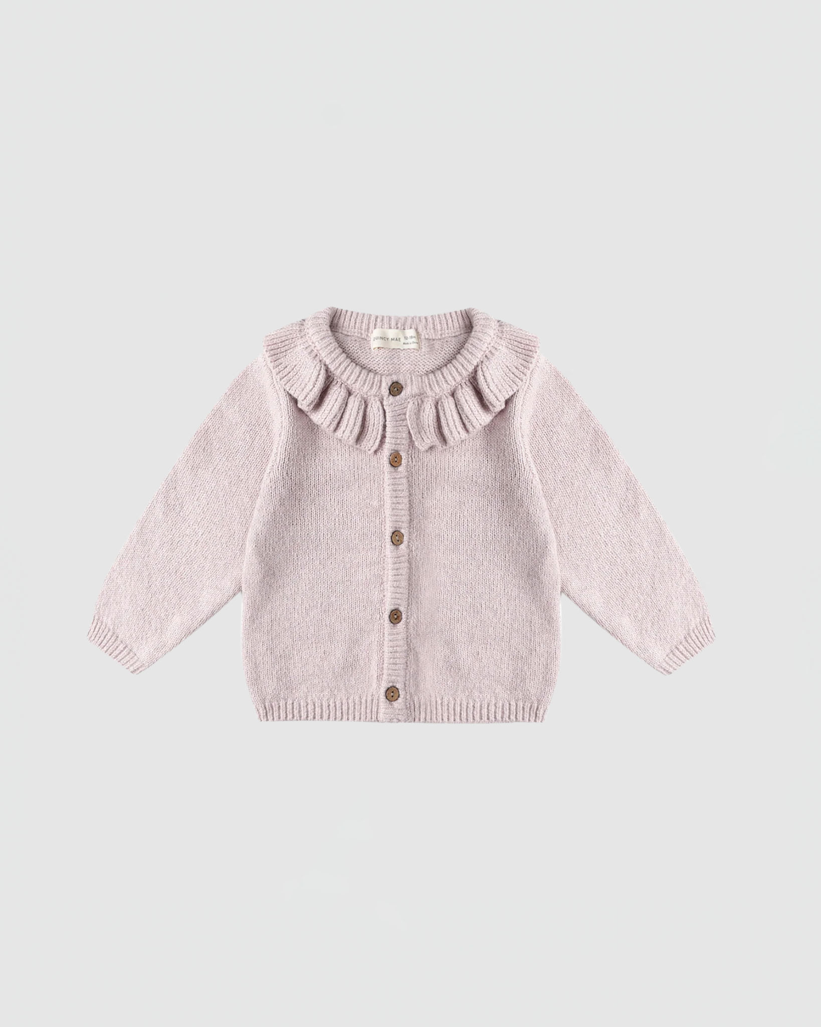 Quincy Mae Ruffle Collar Cardigan in Lilac