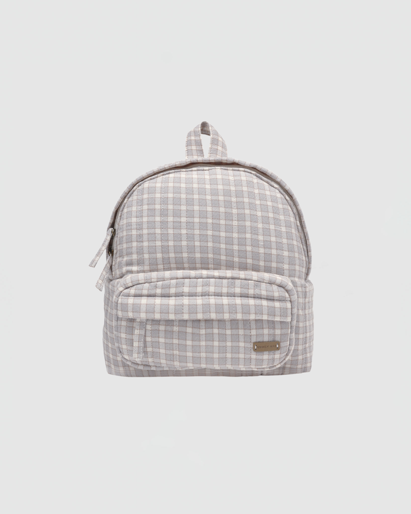 Quincy Mae Mini Backpack in Blue Gingham