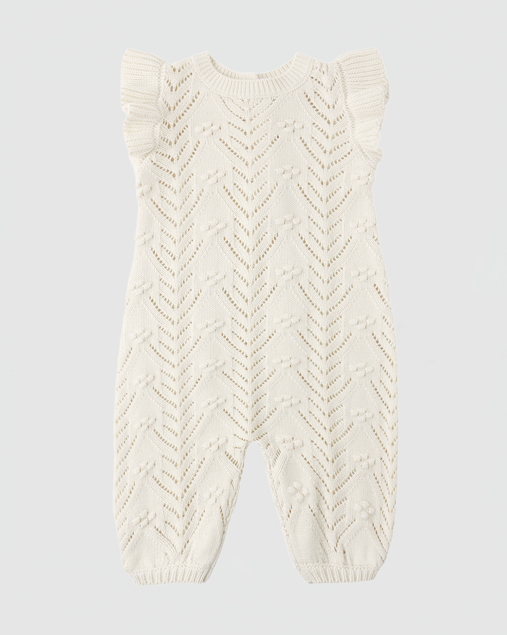 Quincy Mae Mira Knit Romper in Natural