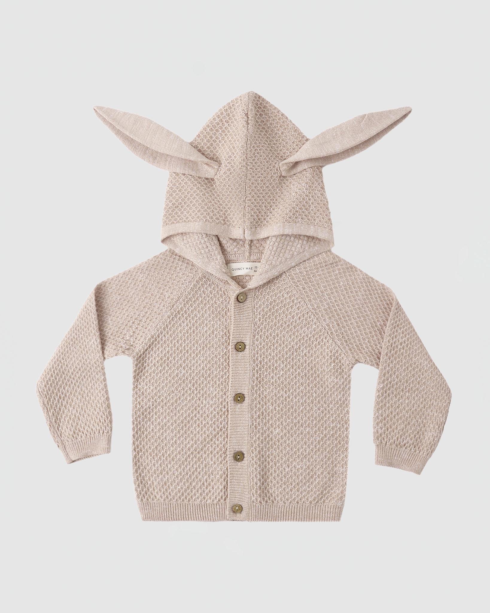 Quincy Mae Bunny Knit Sweater in Heathered Latte