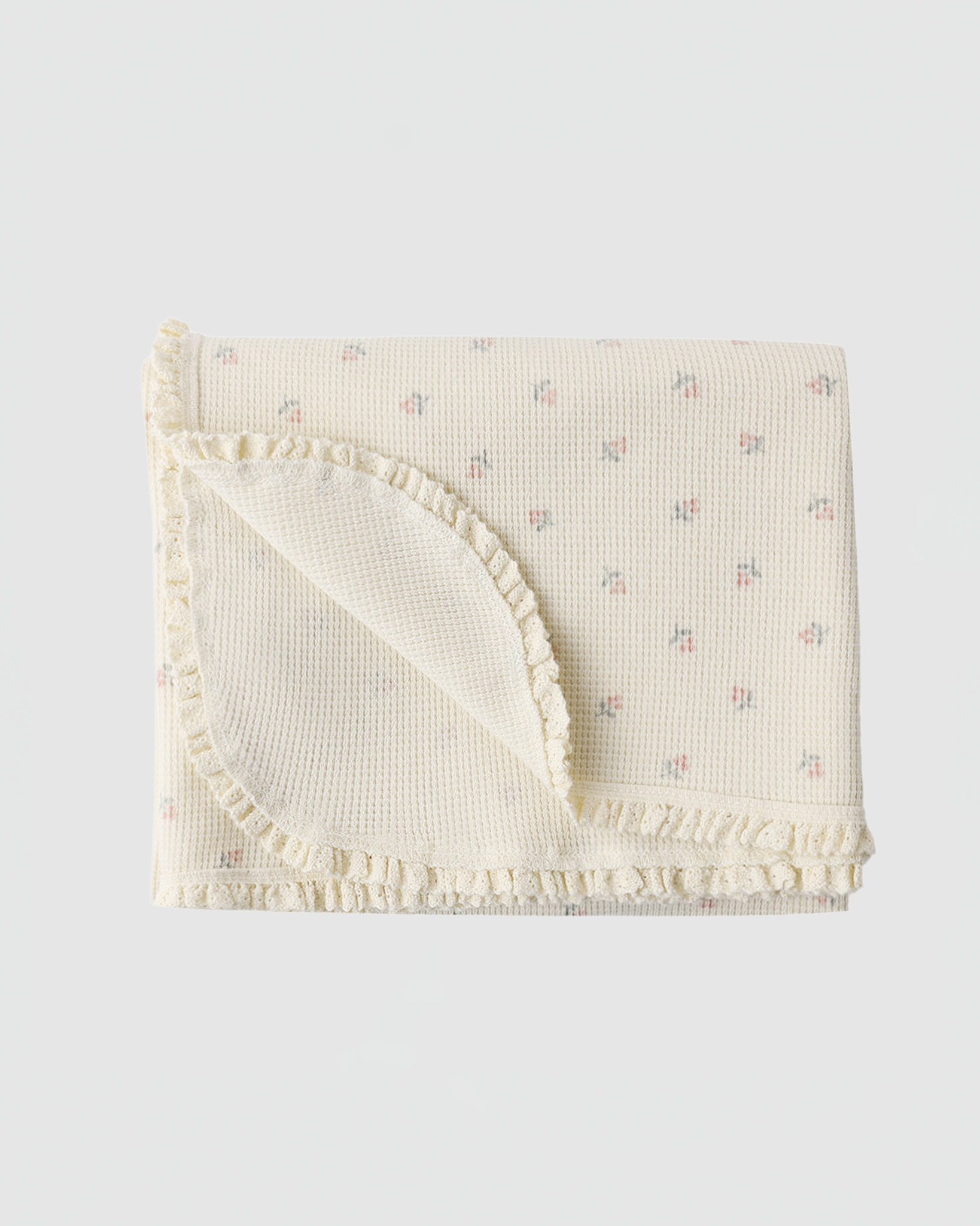 Quincy Mae Waffle Baby Blanket in Mauve Ditsy