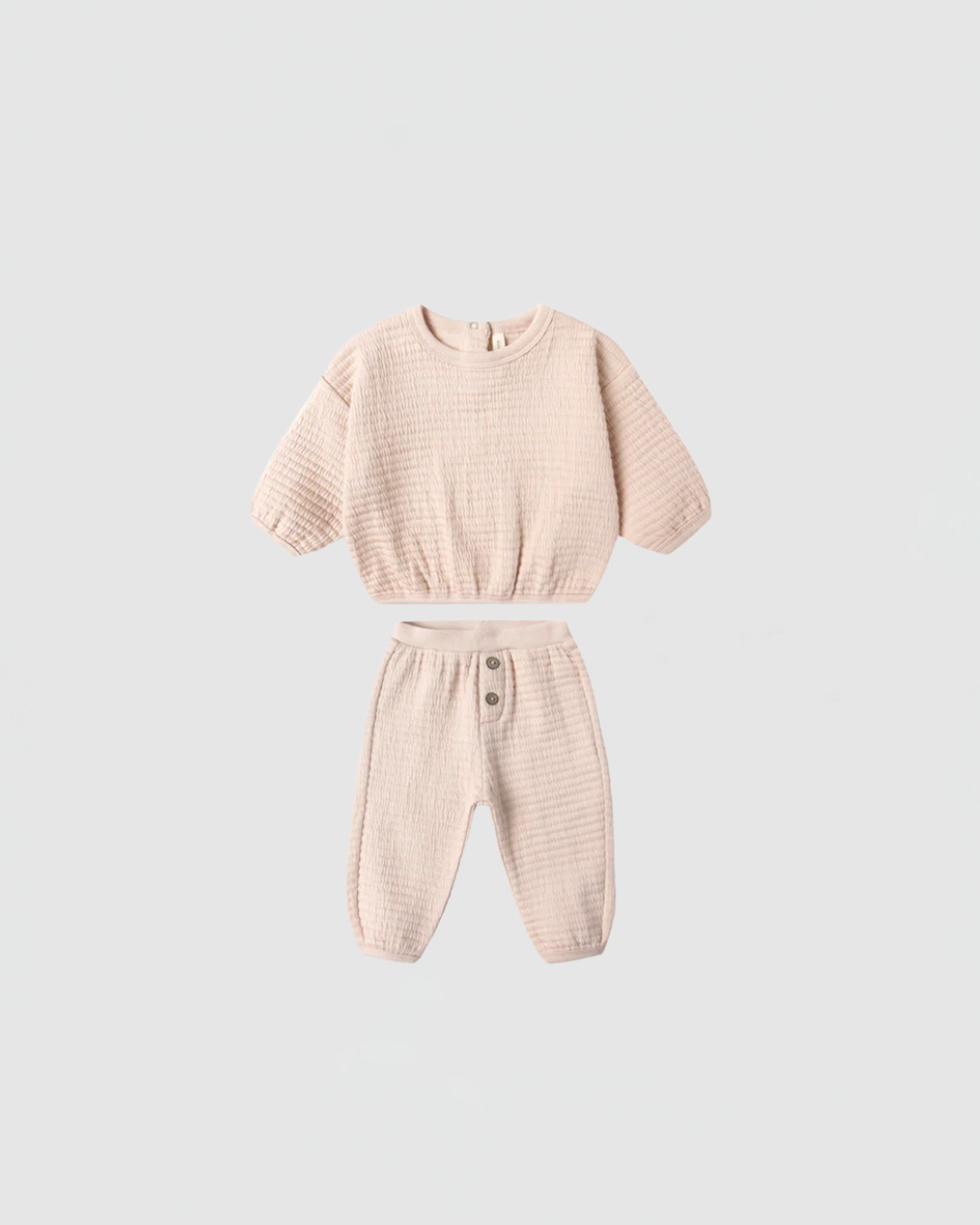 Quincy Mae Textured Sweat Set in Antique