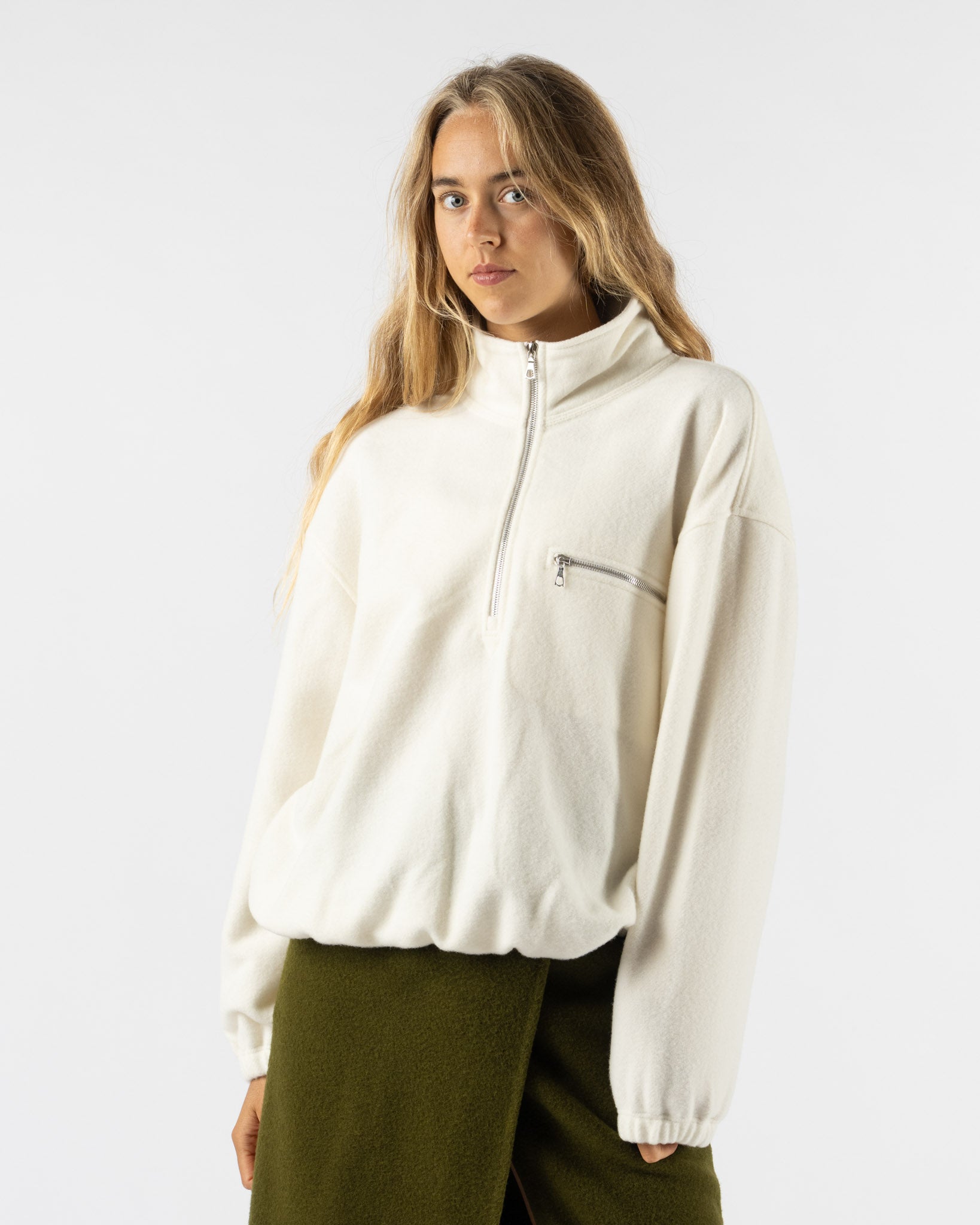 RIER Polar Fleece in White