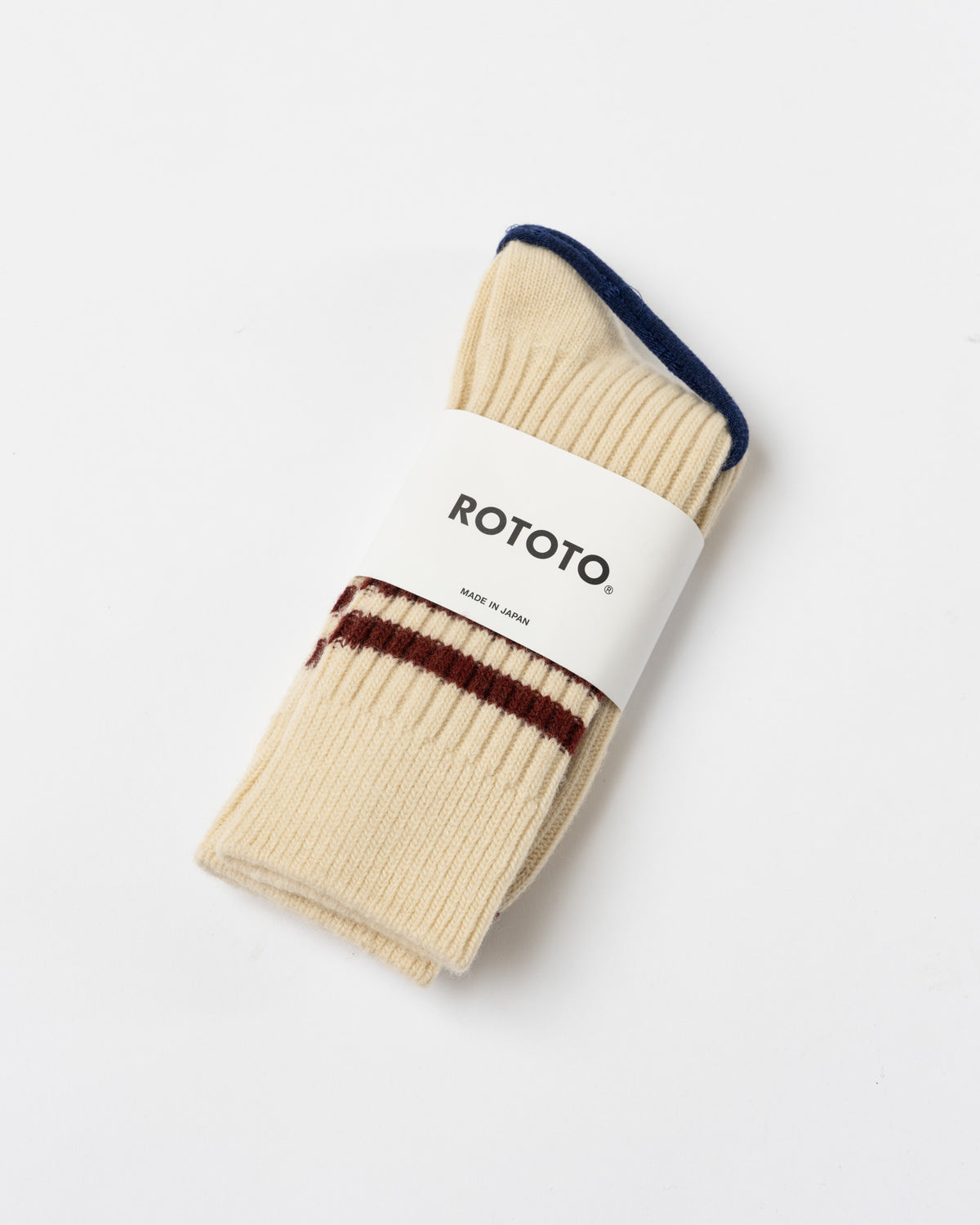 ROTOTO R1631 Sock in Ecru/Red