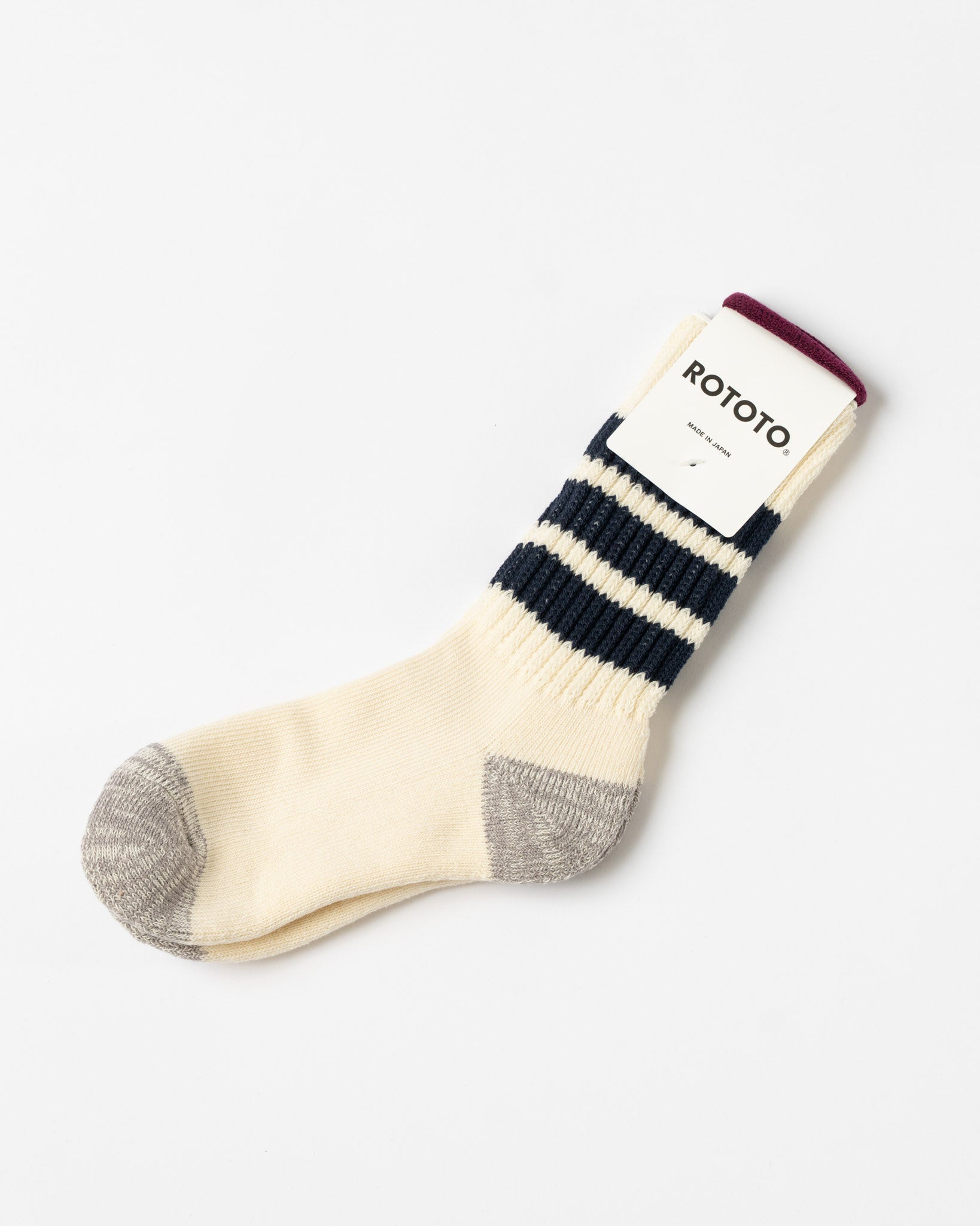 ROTOTO 1255 Old School Crew Socks in Navy