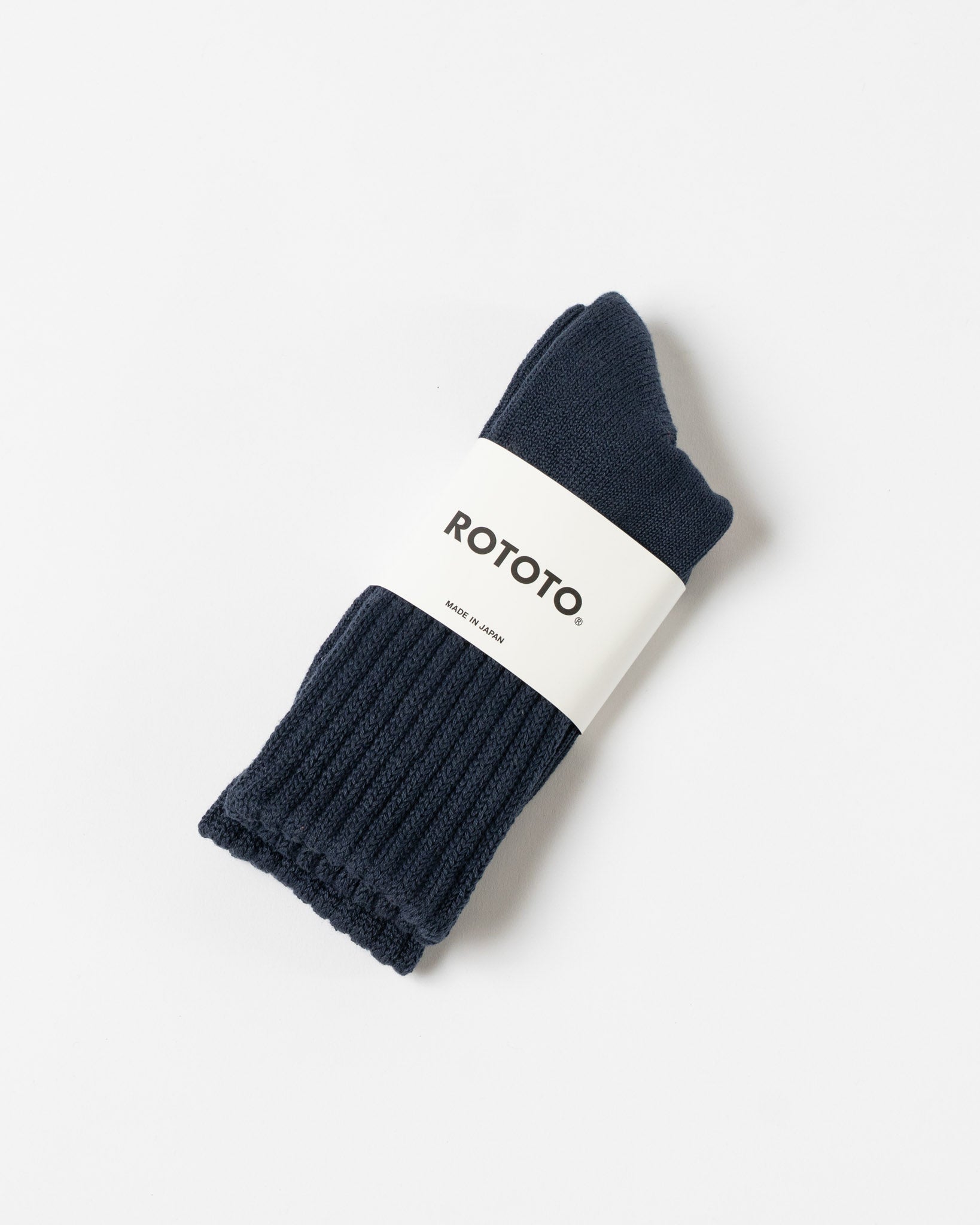 ROTOTO 1334 Loose Pile Crew Socks in Navy