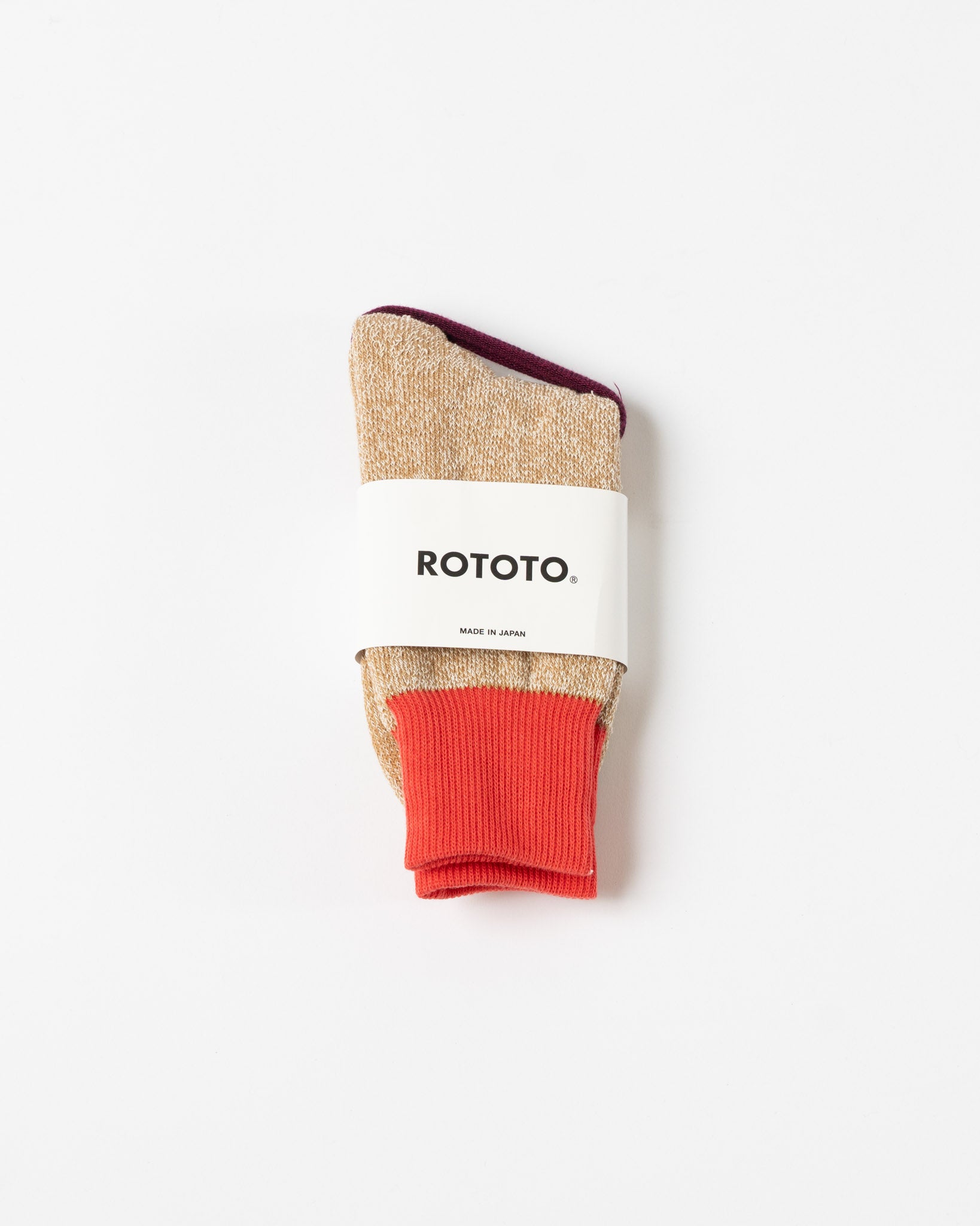 ROTOTO 1515 Double Face Crew Socks in Bittersweet Beige