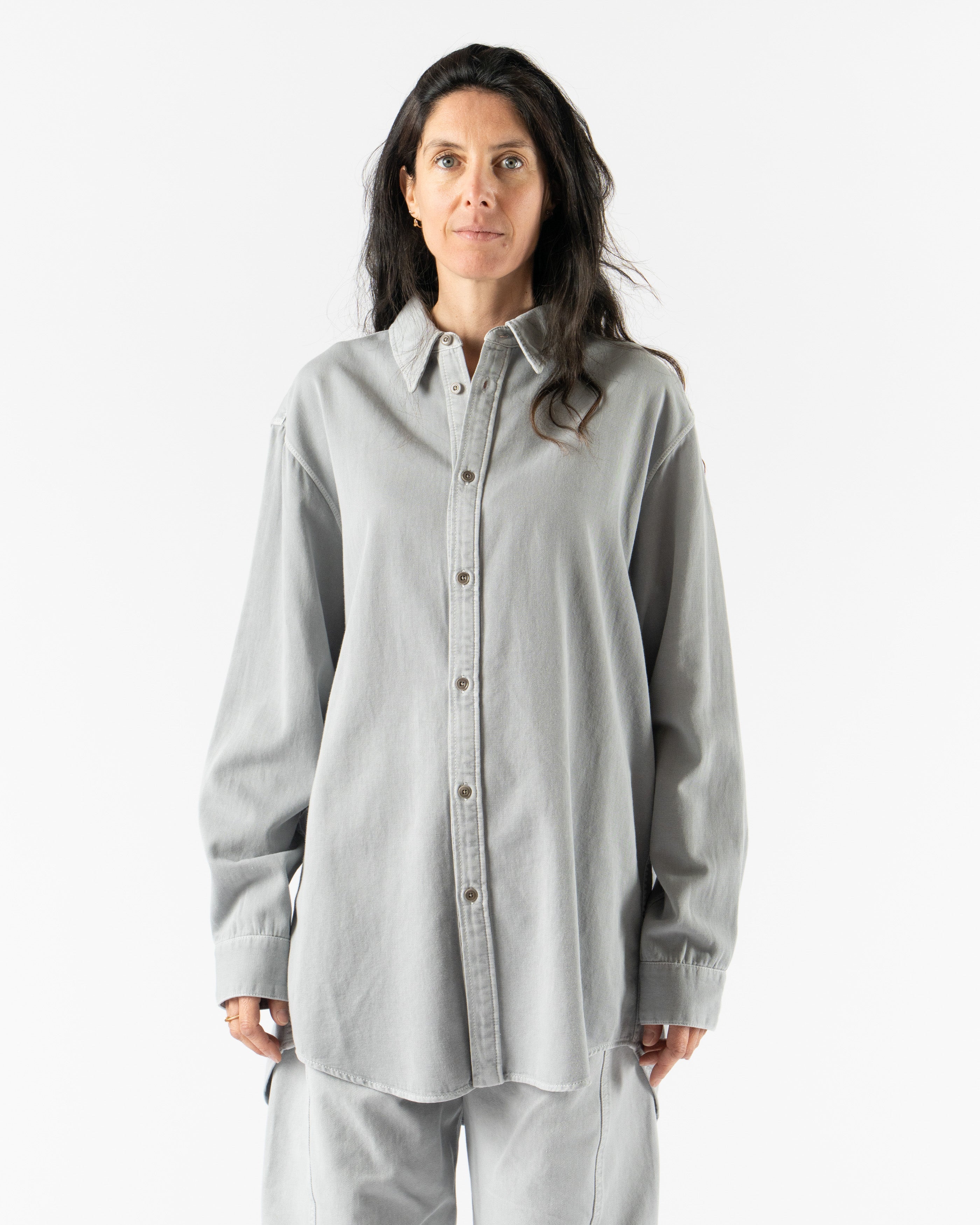 Lemaire Relaxed Shirt in Snowy Blue Grey