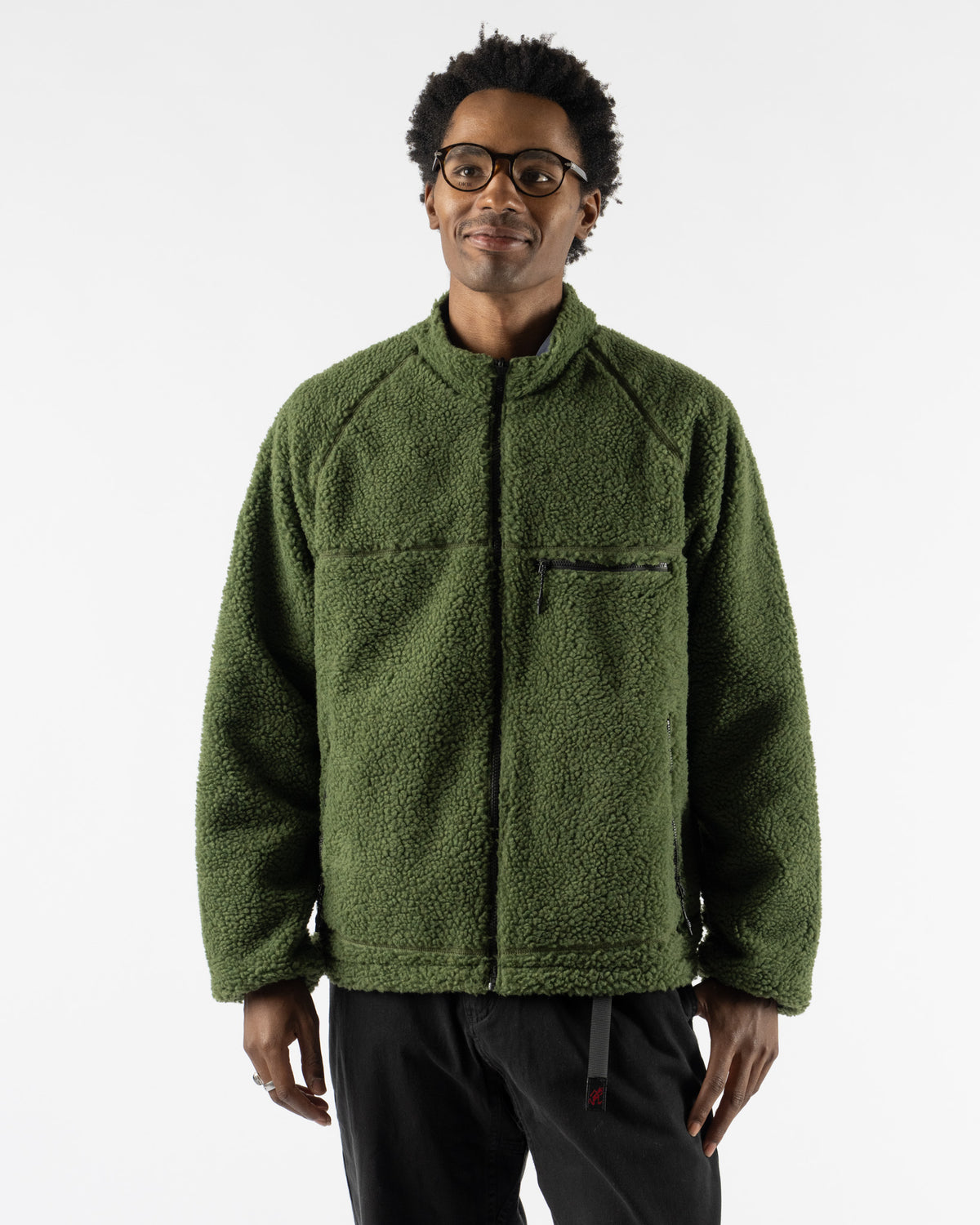Gramicci Reversible Sherpa Jacket in Olive/Navy Olive/Navy