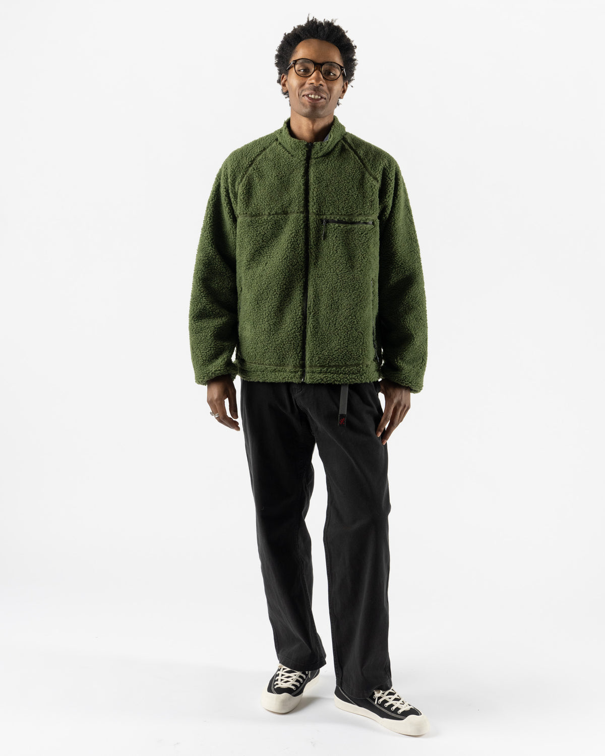 Gramicci Reversible Sherpa Jacket in Olive/Navy Olive/Navy