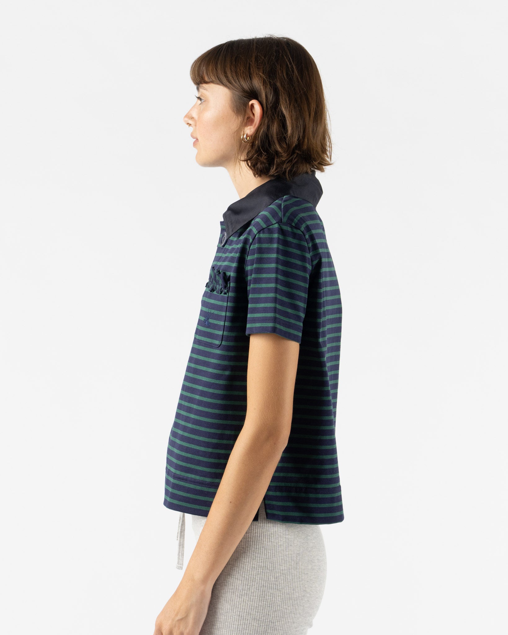 Rhodolirion Frill Pocket Polo Shirt in Stripe