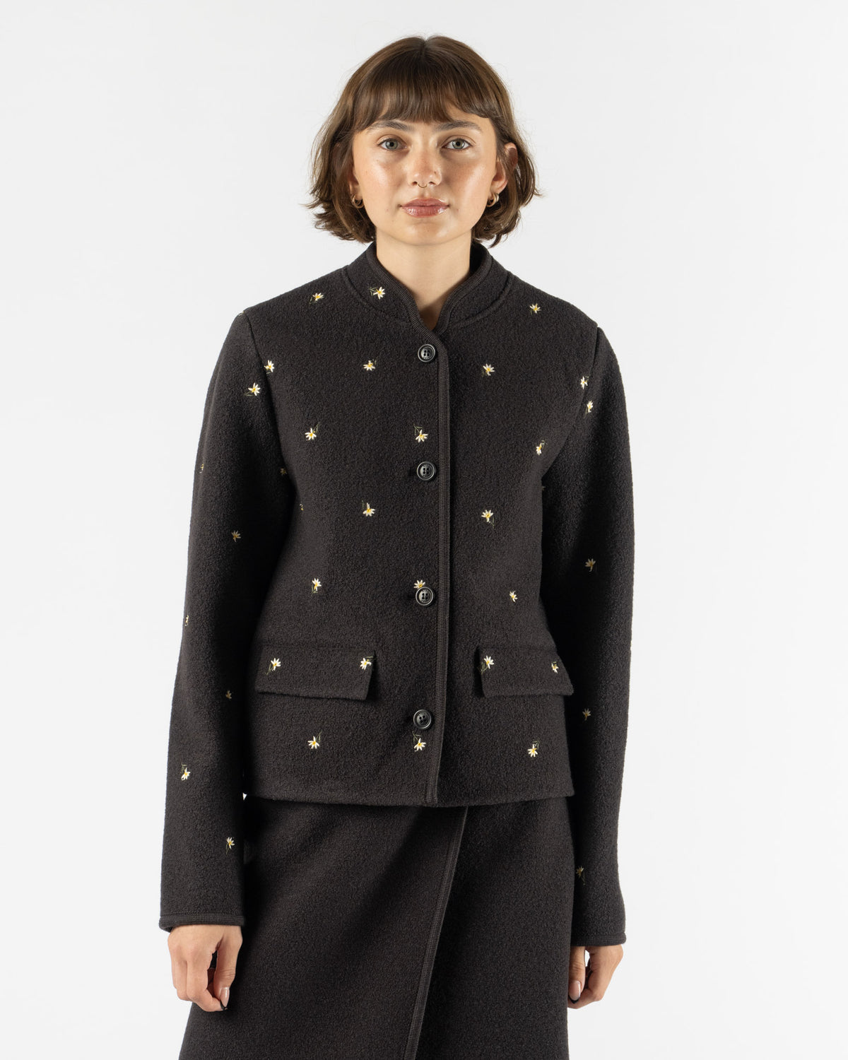 RIER Walker Jacket Mini in Charbon Crocus Felted