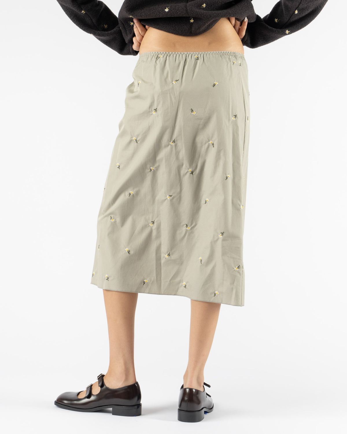 RIER Jupon Skirt in Edelweiss Crocus Popeline