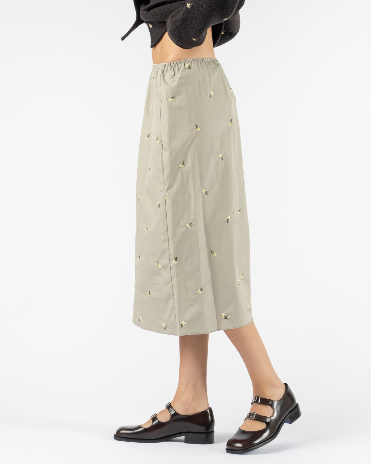 RIER Jupon Skirt in Edelweiss Crocus Popeline