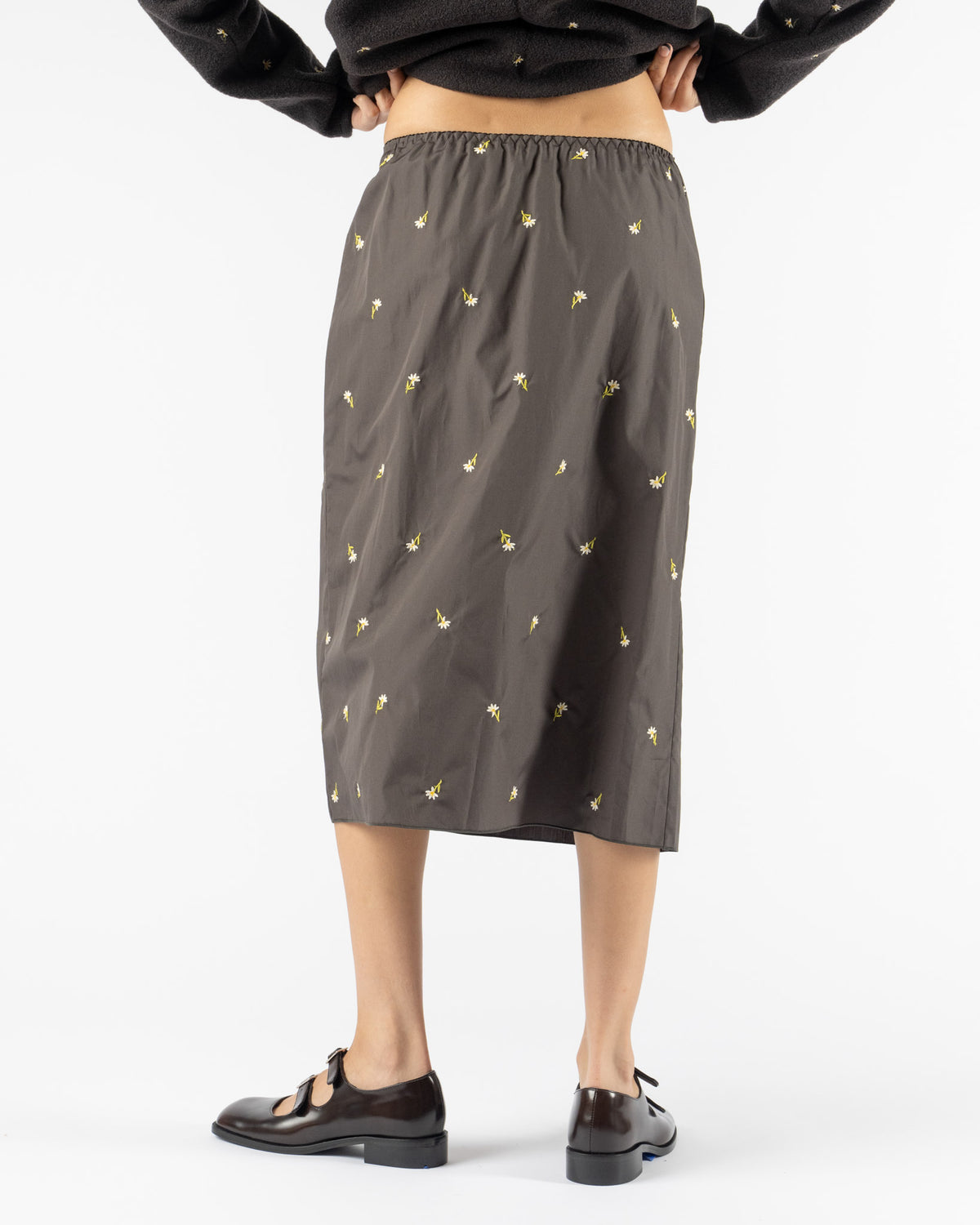 RIER Jupon Skirt in Charbon Crocus Popeline