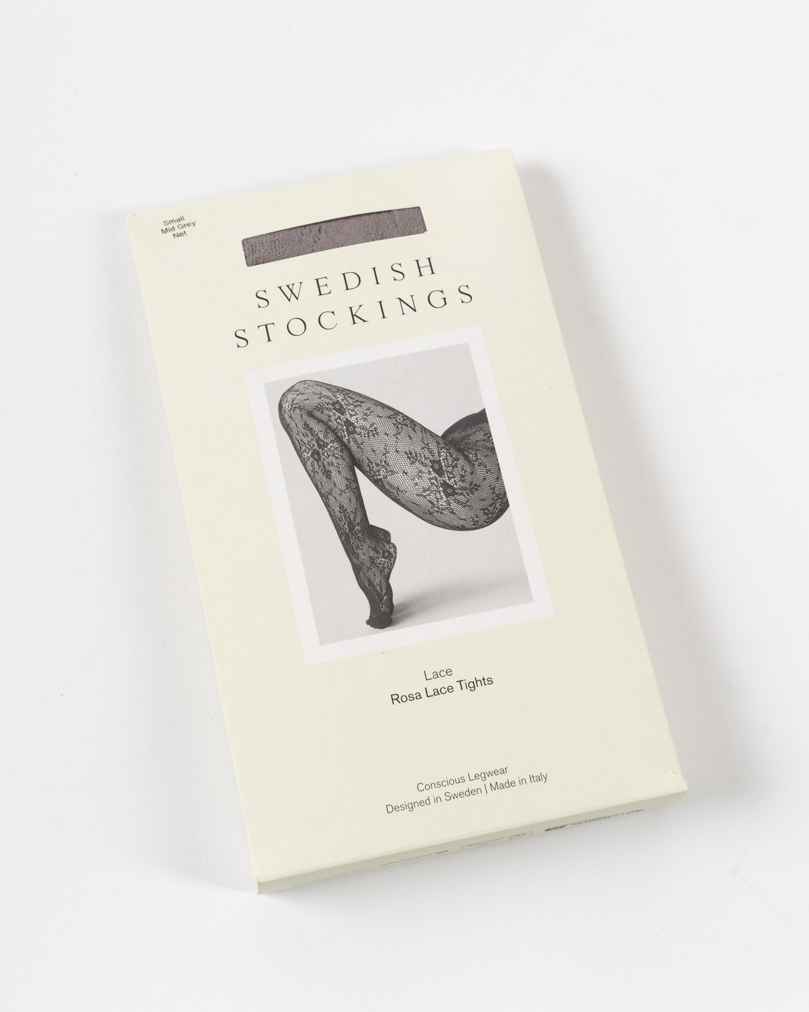 Swedish Stockings Rosa Lace Tights in Mid Grey