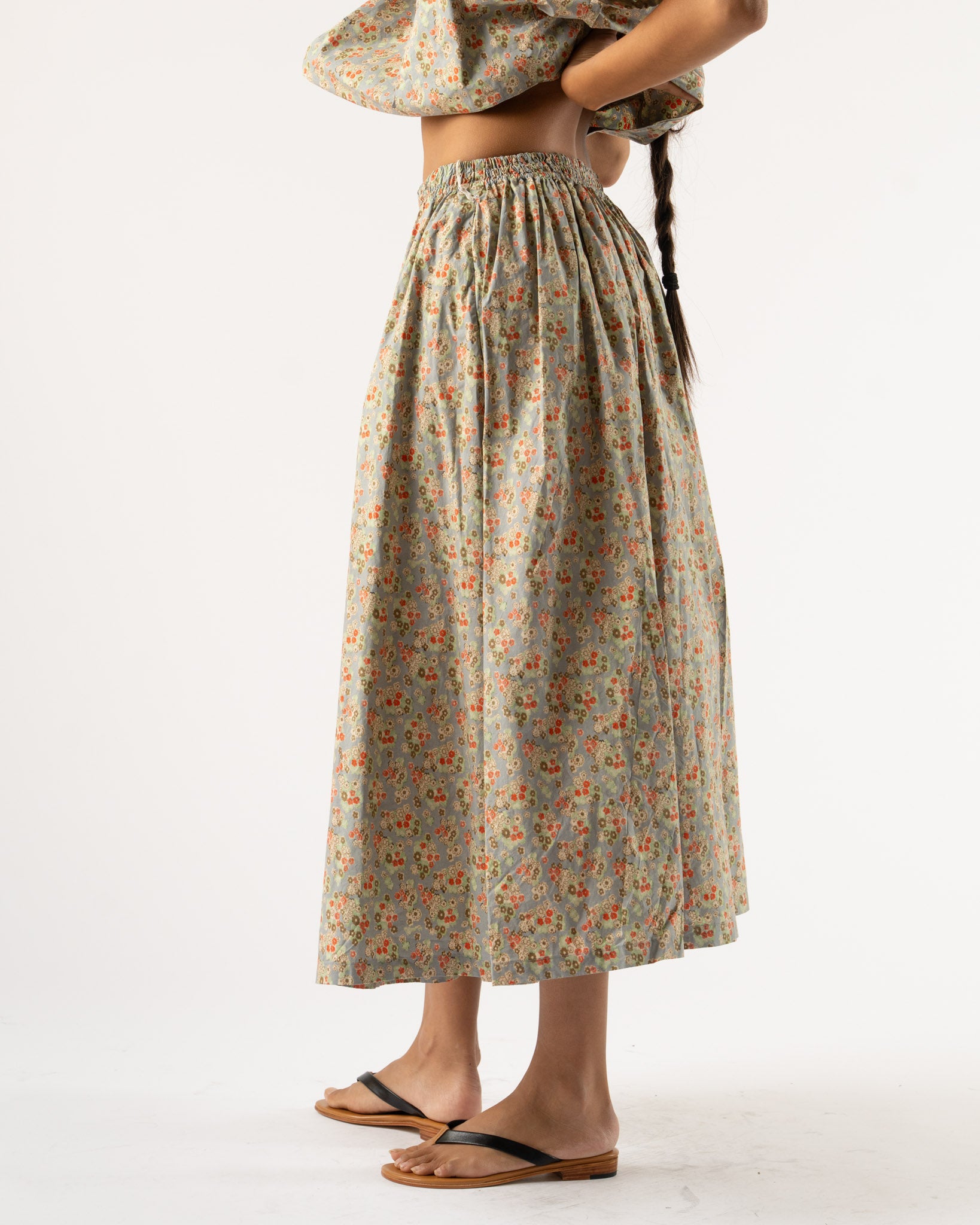 SONO Skye Skirt in Dusty Blue Floral