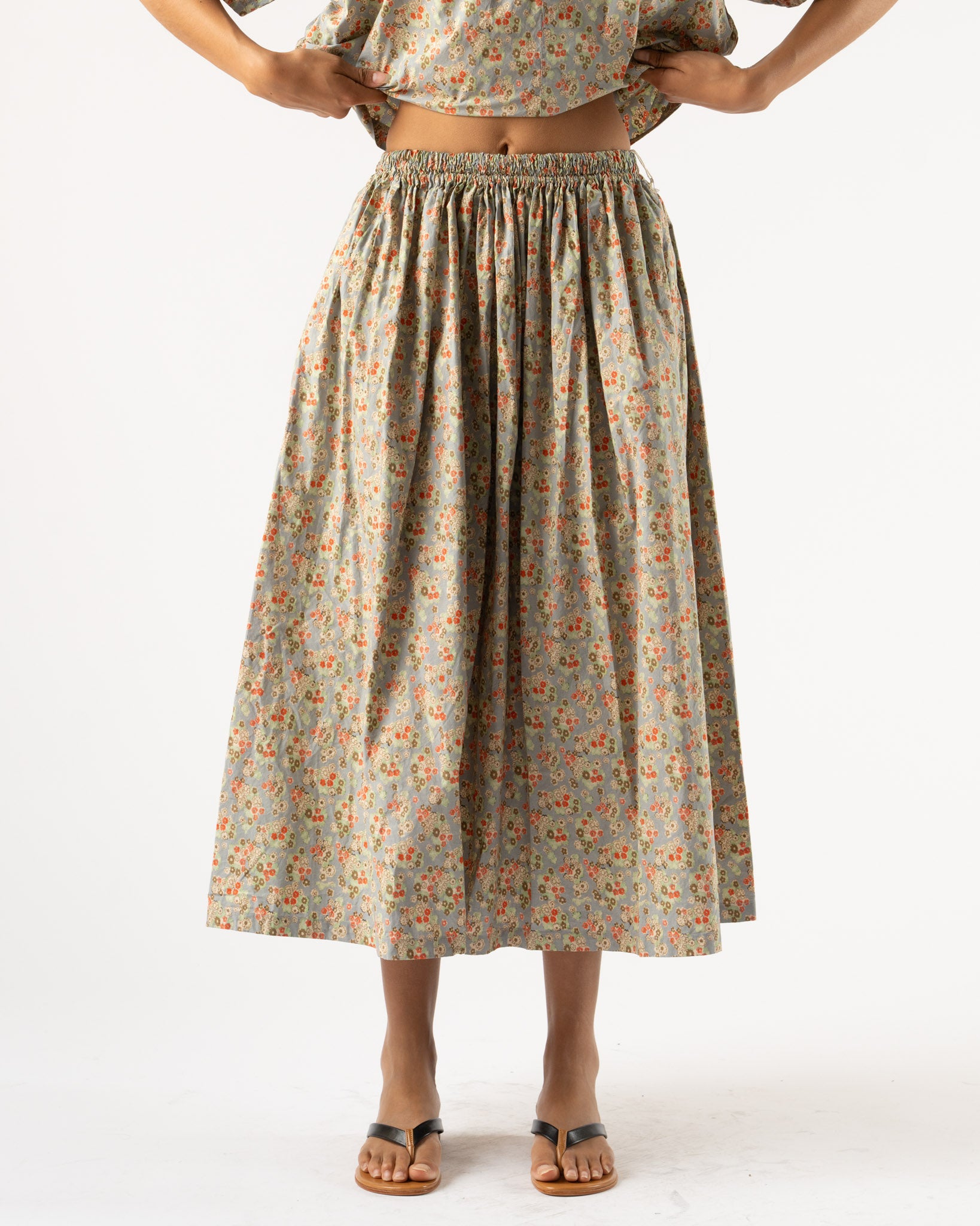 SONO Skye Skirt in Dusty Blue Floral