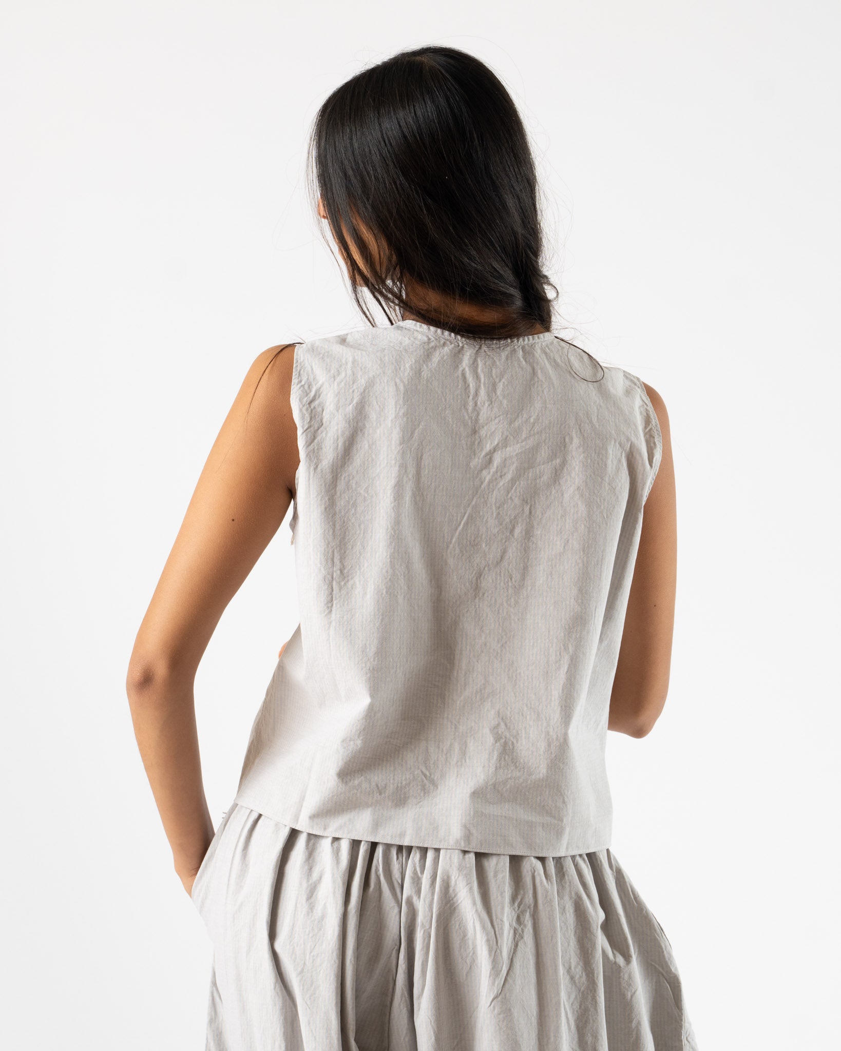 SONO Victor Vest in Dusty Stripe Fine