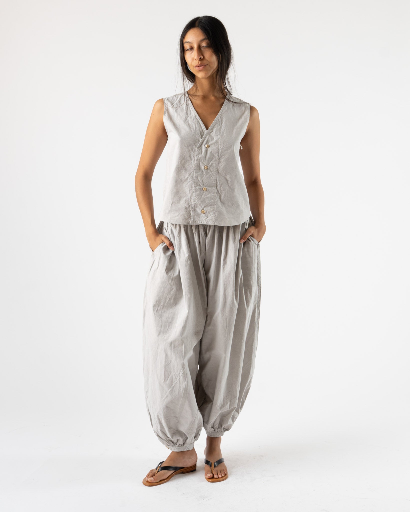 SONO Victor Vest in Dusty Stripe Fine