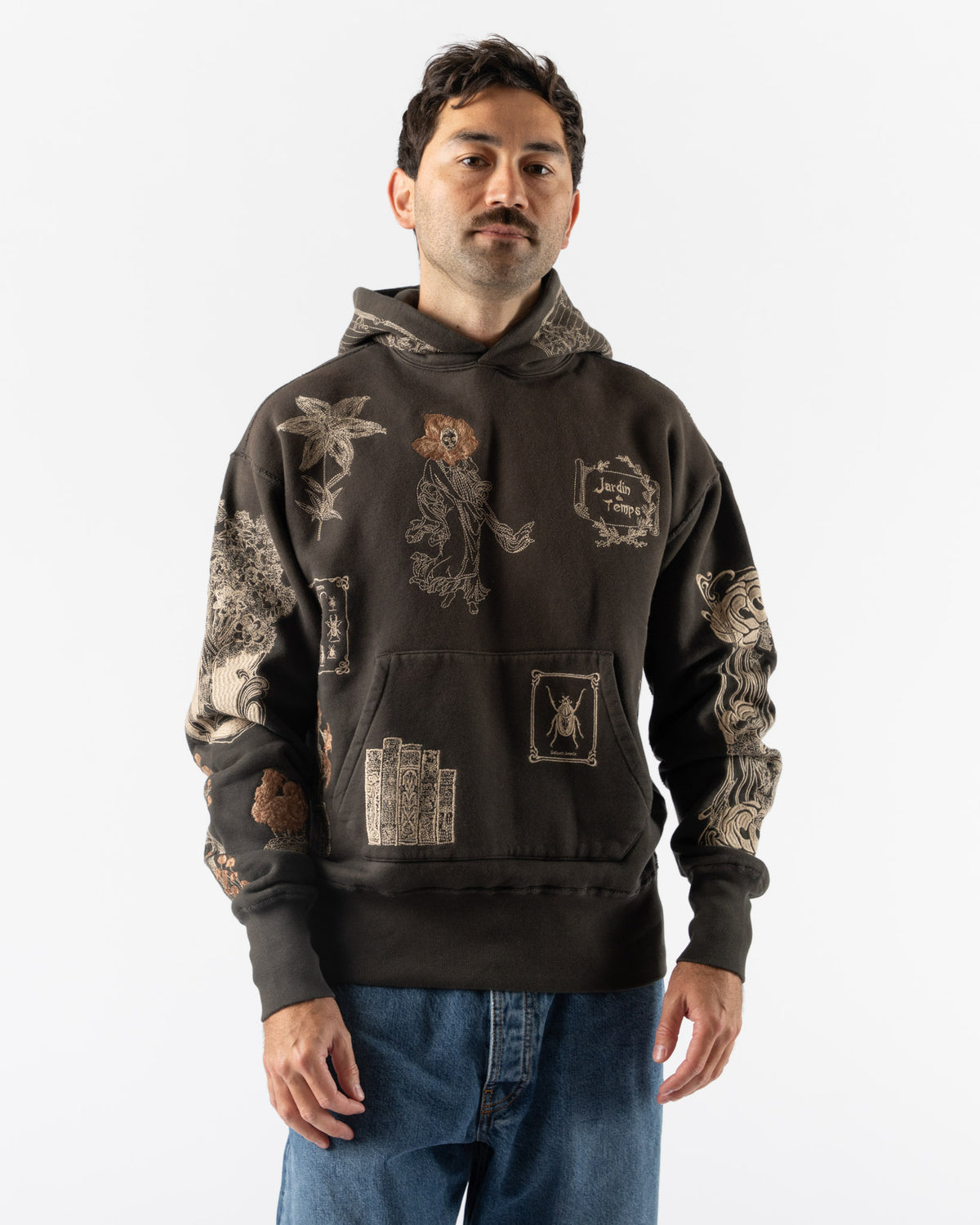 Samuel Zelig Jardin Hoodie in Faded Black Curated at Jake and Jones
