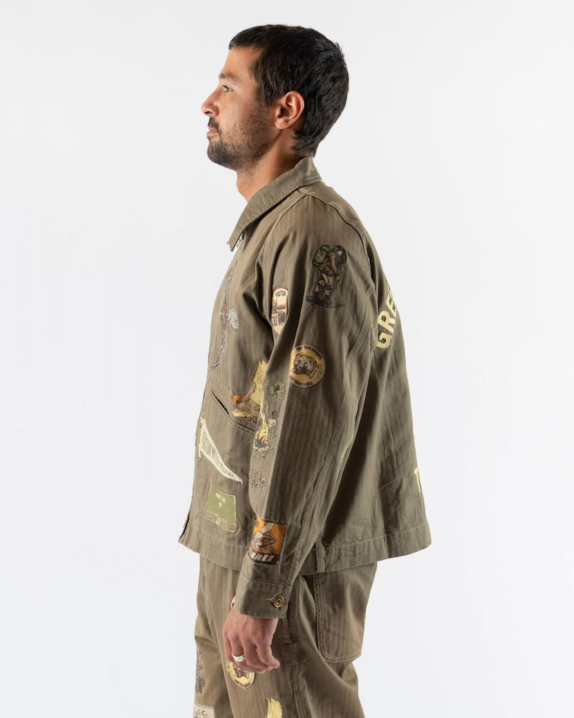 Samuel Zelig Trail Zip Jacket in Army Green