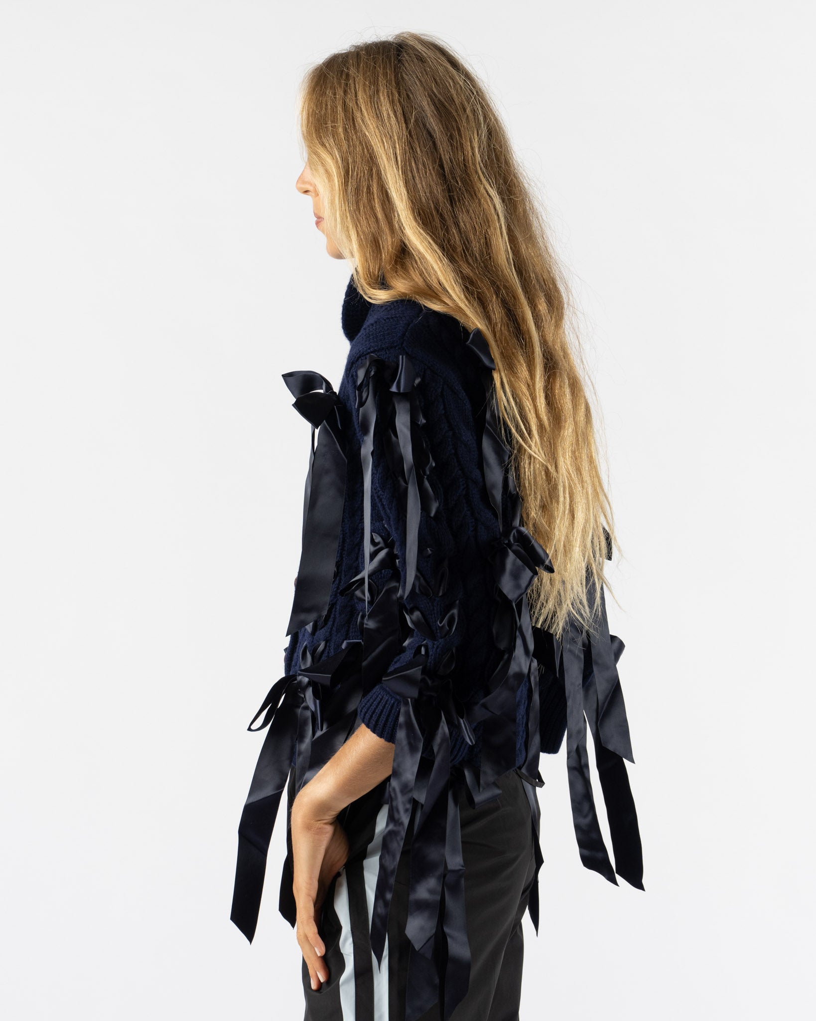 Sandy Liang Cobble Cardigan in Navy