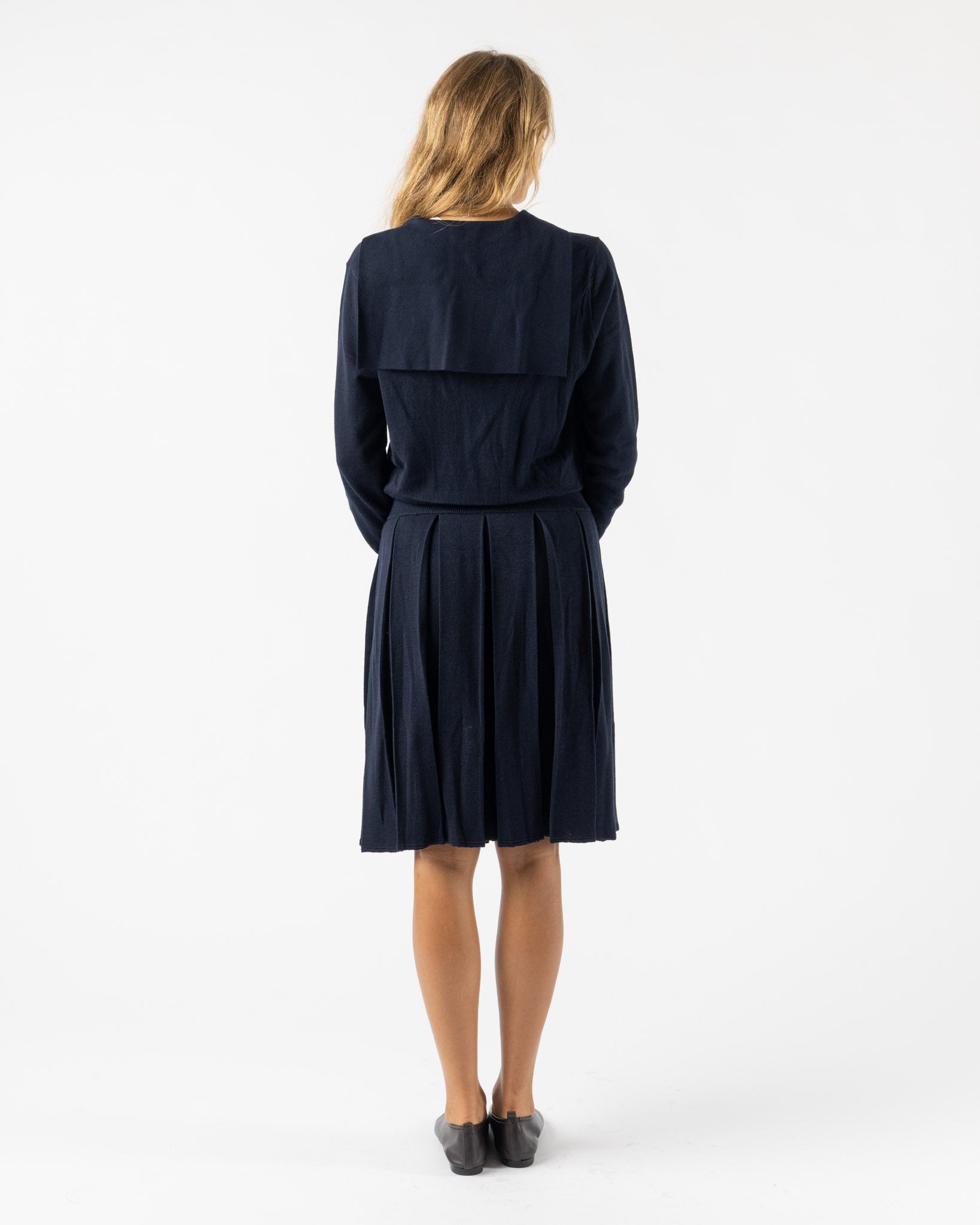 Sandy Liang Shortcake Knit Dress in Navy