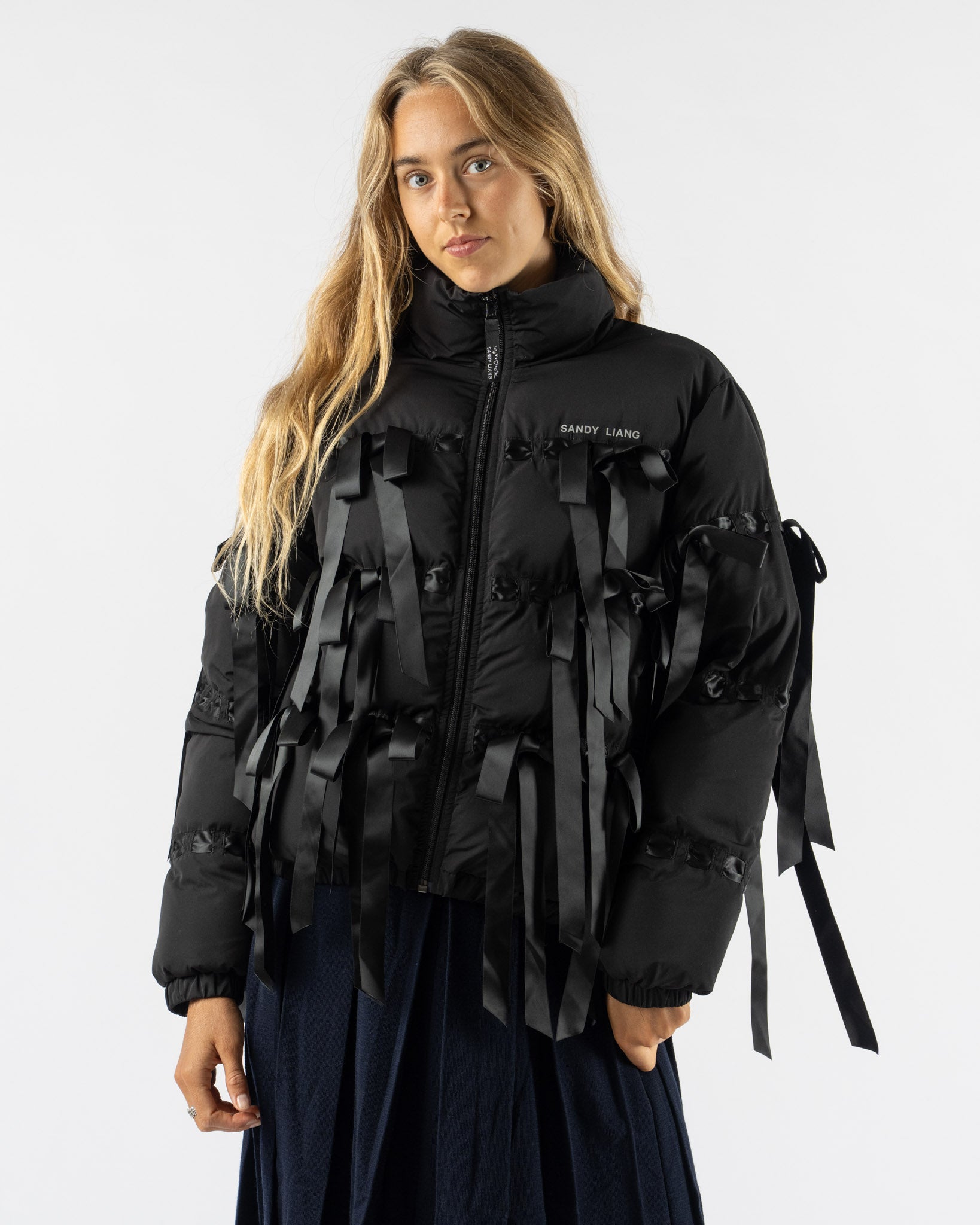 Sandy Liang Visby Puffer in Black